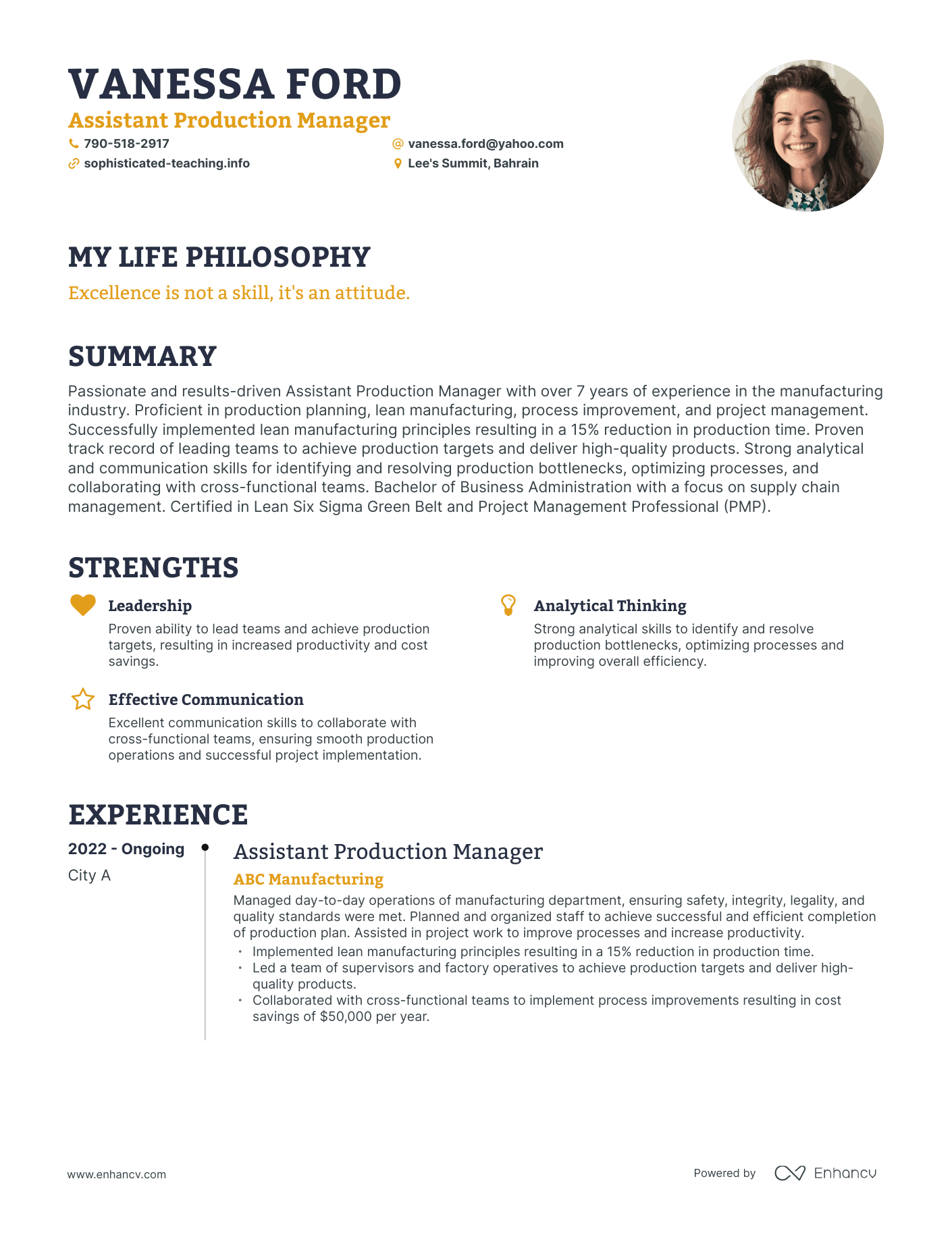 Creative Assistant Production Manager Resume Example