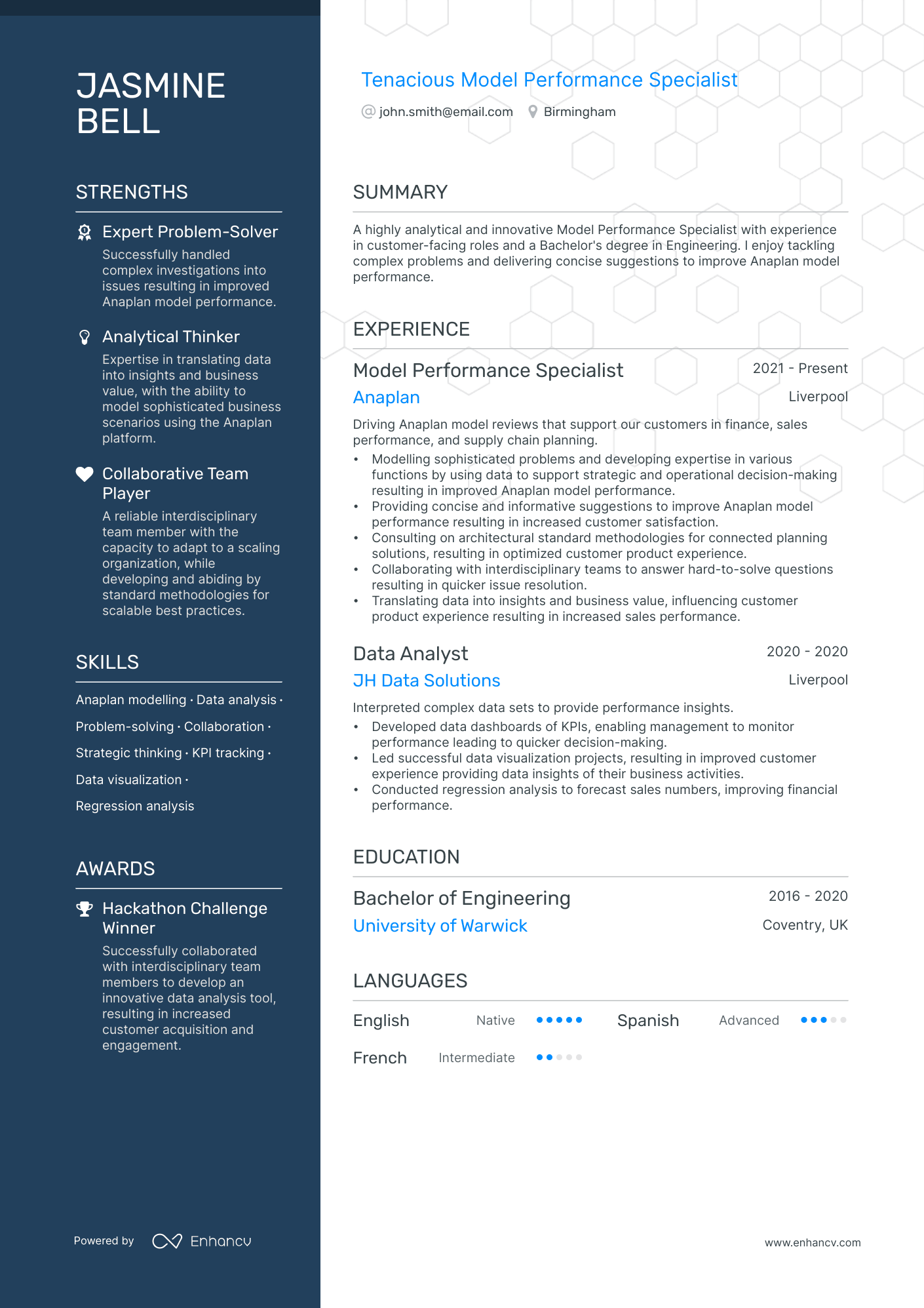 model resume example