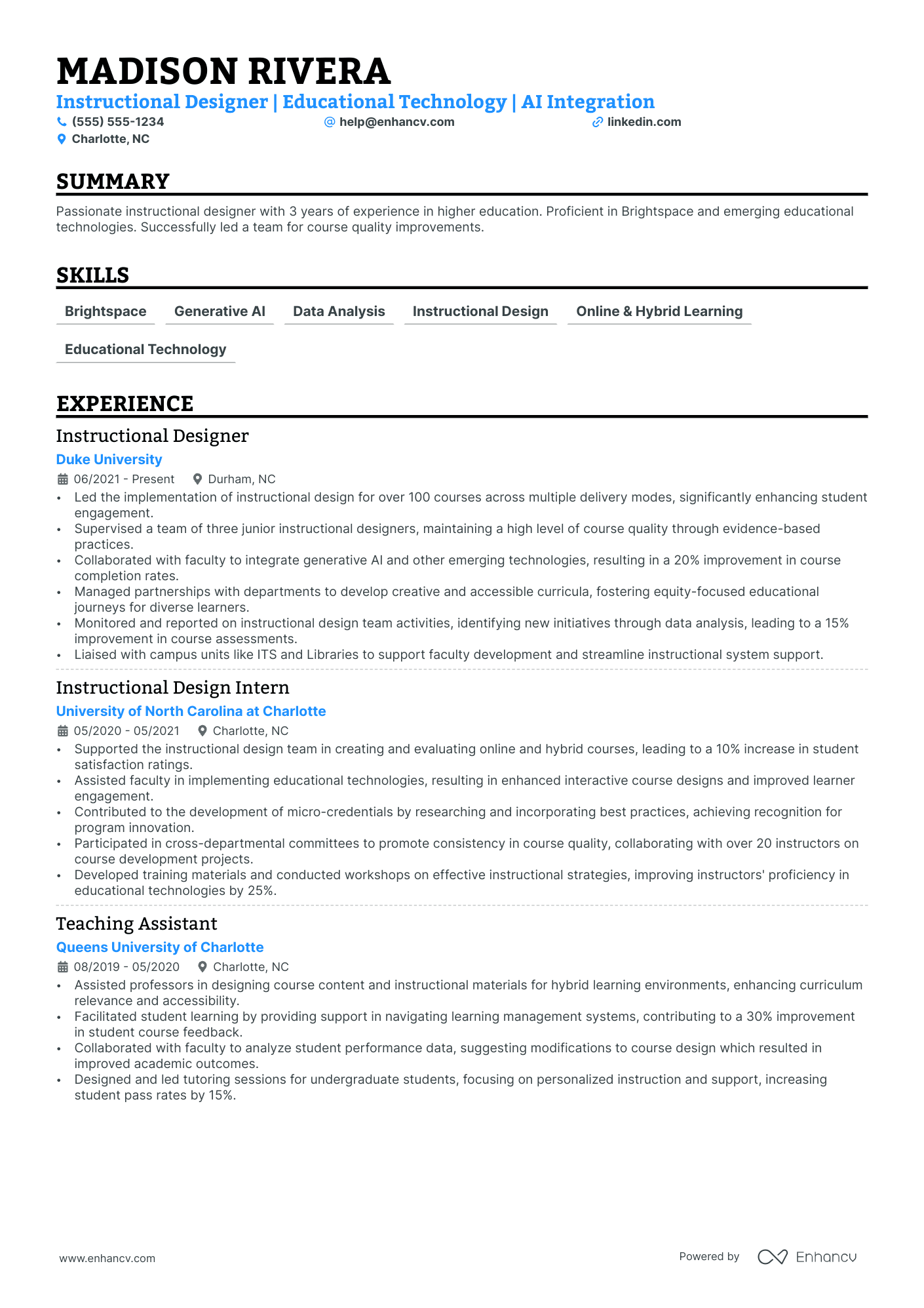 Instructional Design Director resume example