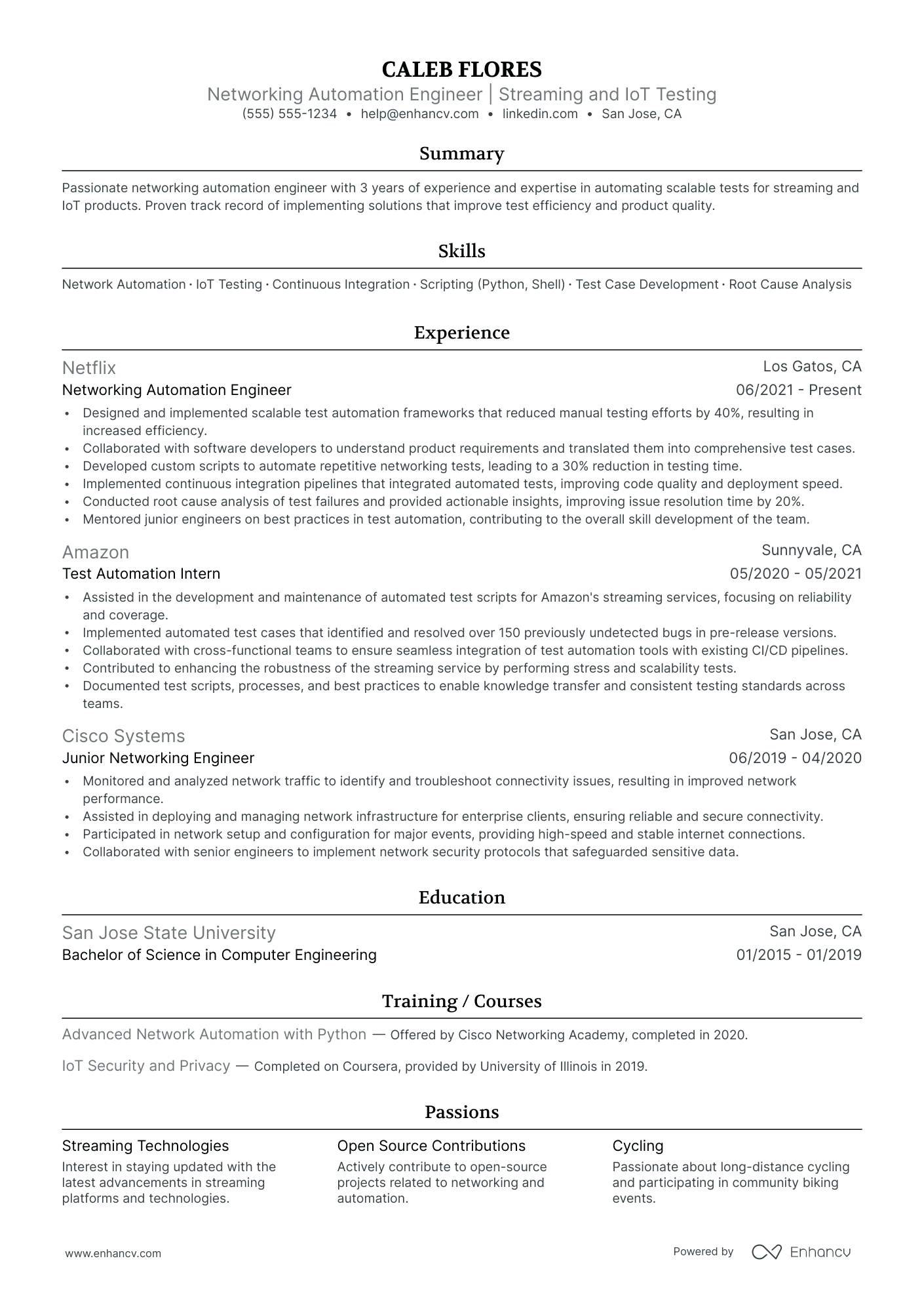 QA Automation Engineer resume example