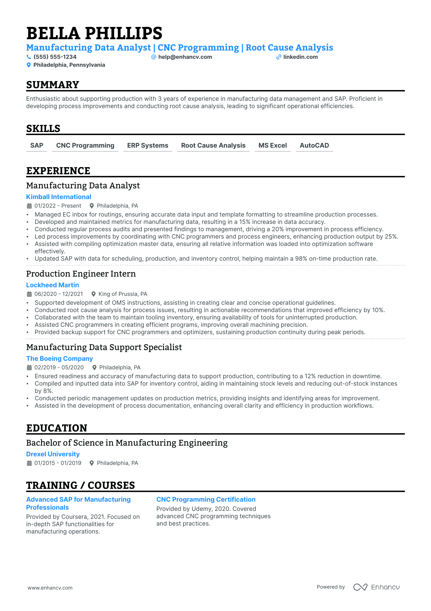 Process Control Engineer resume example