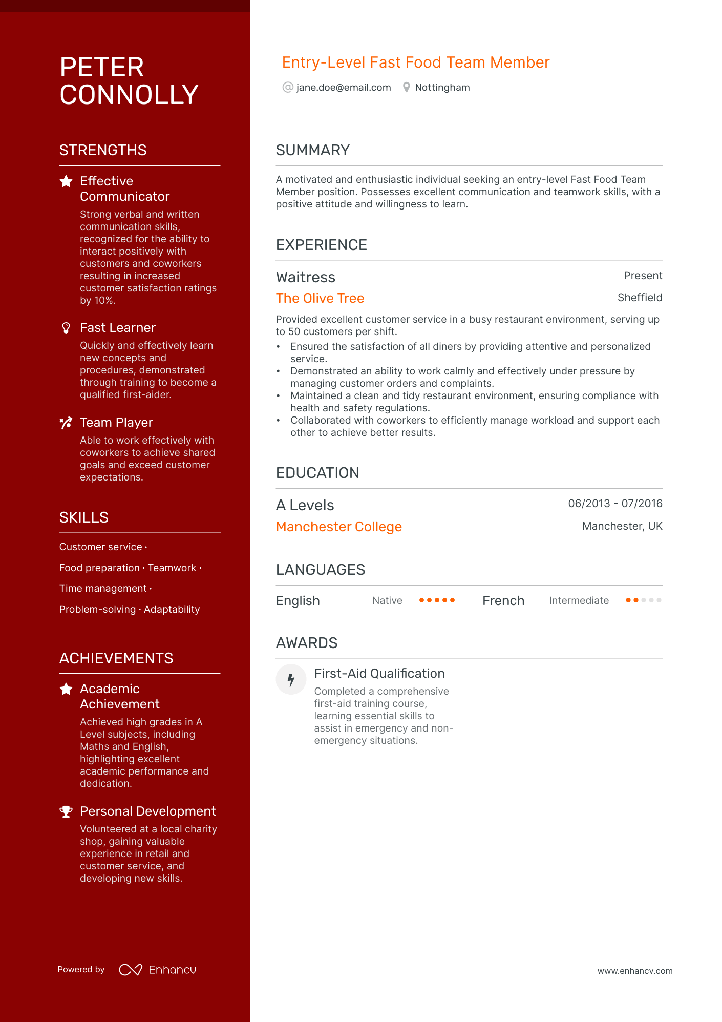 3 Fast Food CV Examples for 2024