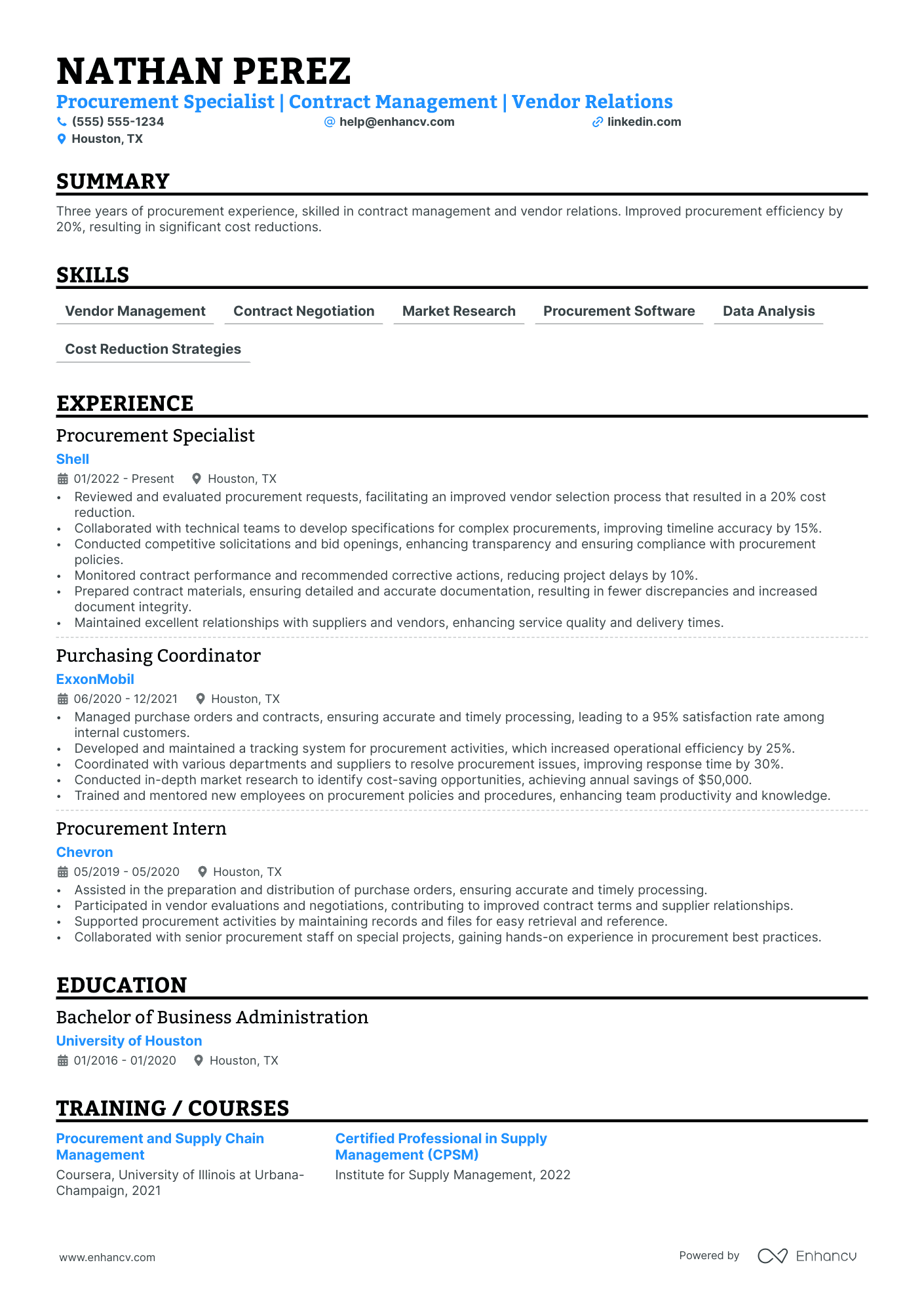 Buyer resume example