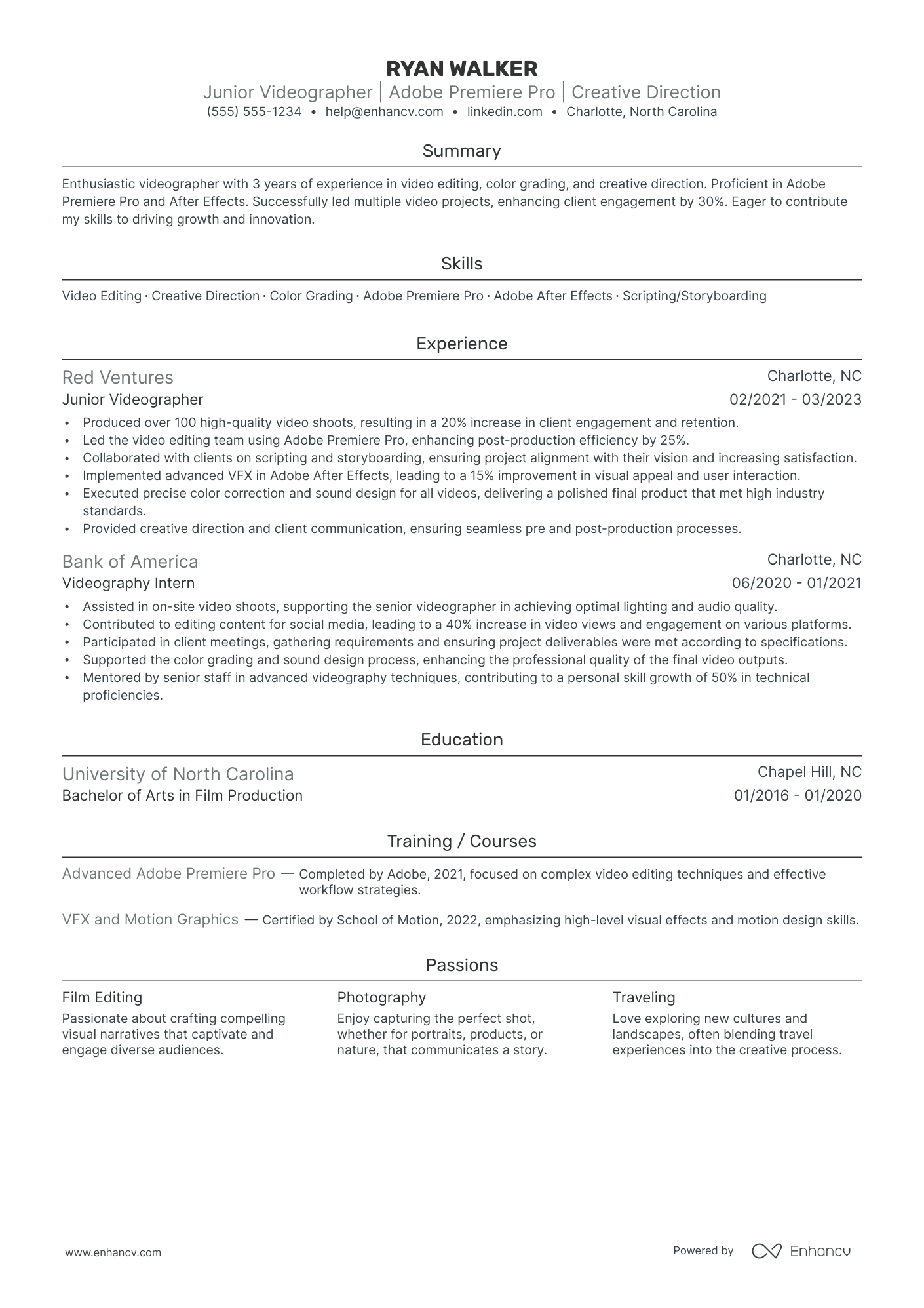 Travel Videographer Resume Example Resume Example