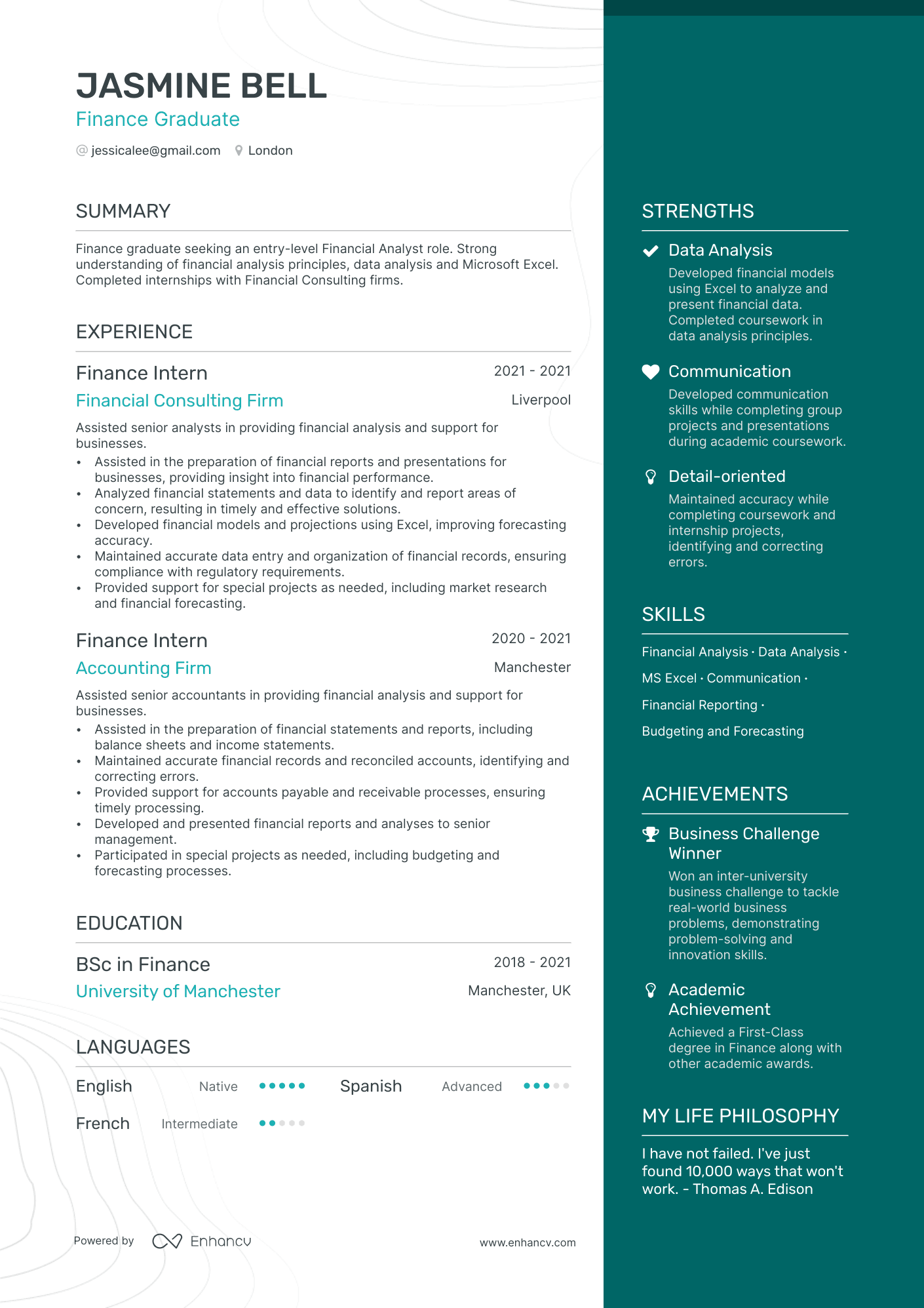 3 Financial Analyst CV Examples For 2024   Image 