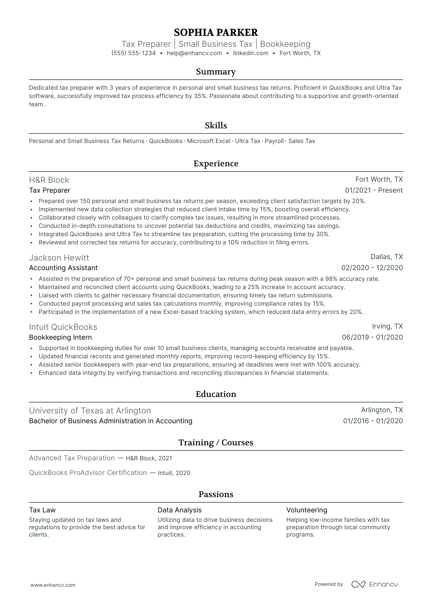 Seasonal Tax Preparer Resume Example Resume Example