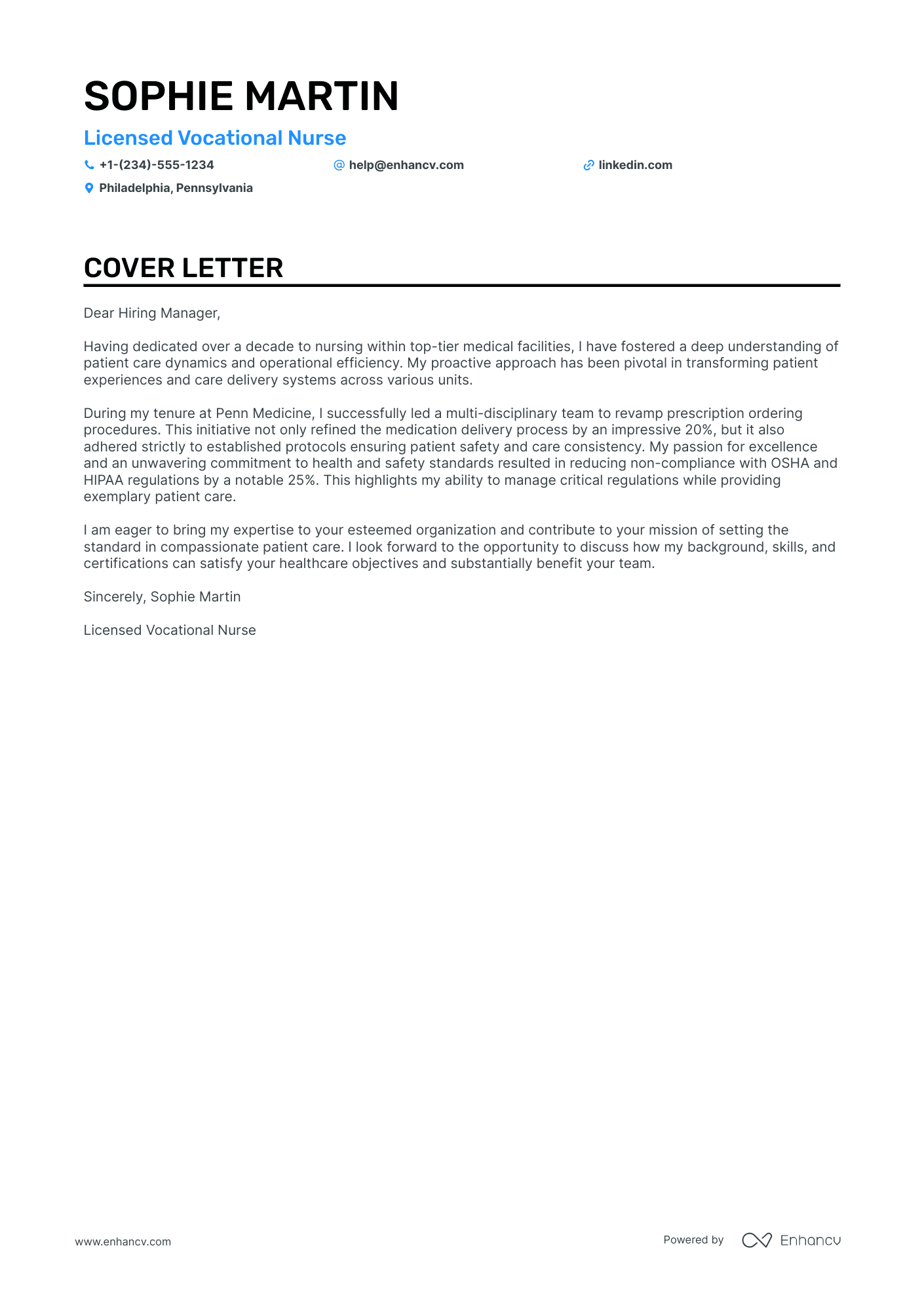 LVN cover letter