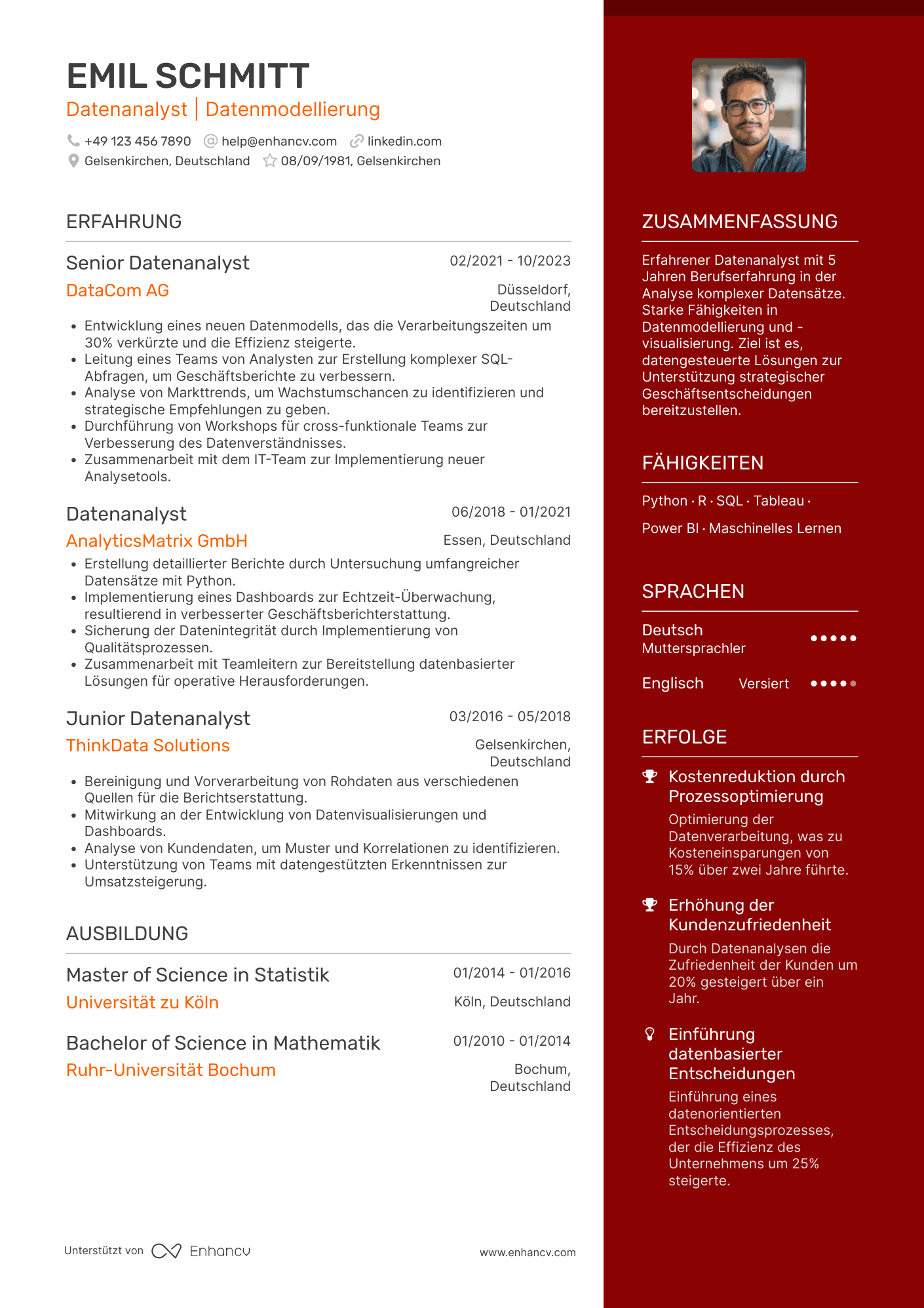Datenanalyst CV
