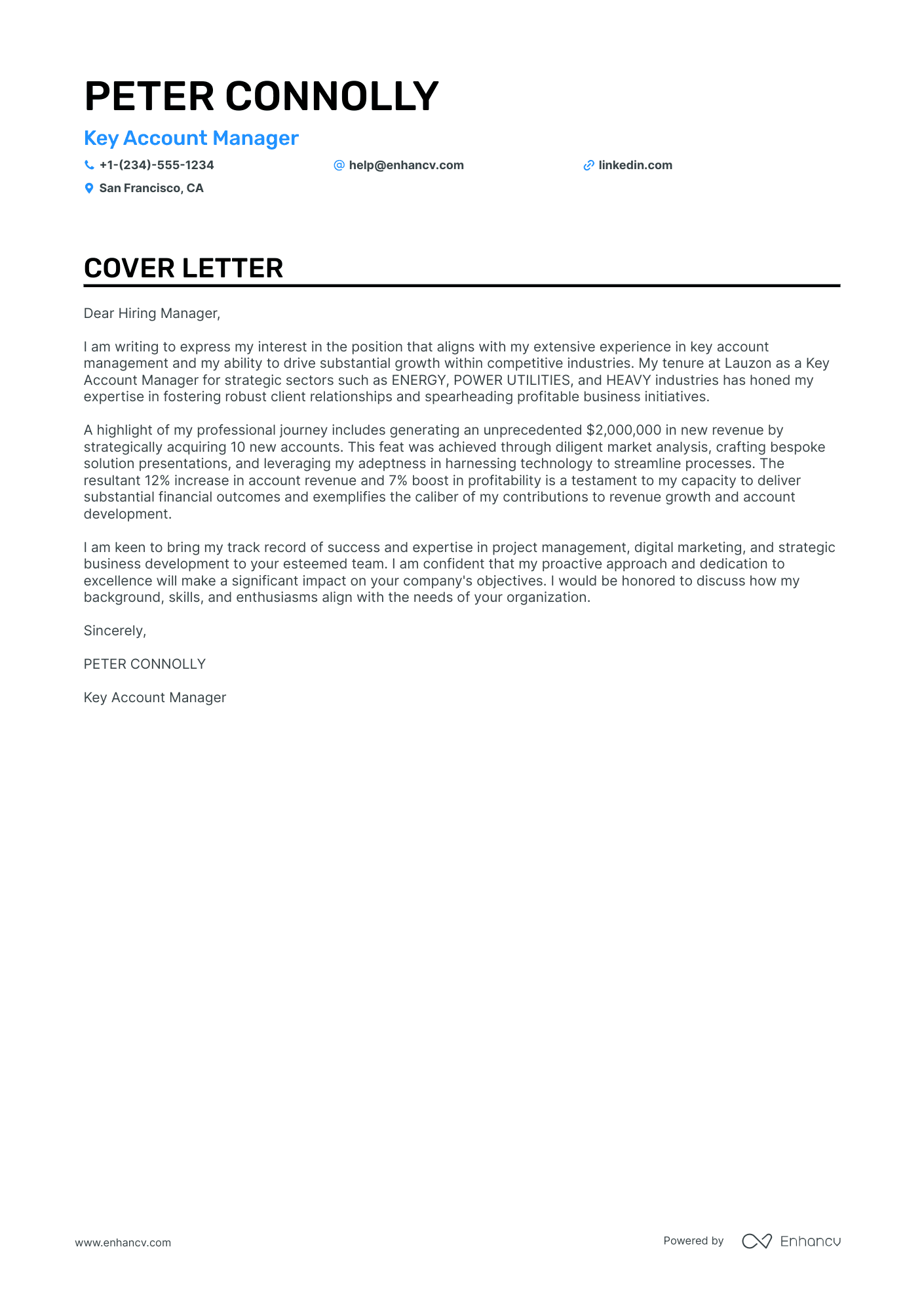 Account Manager cover letter