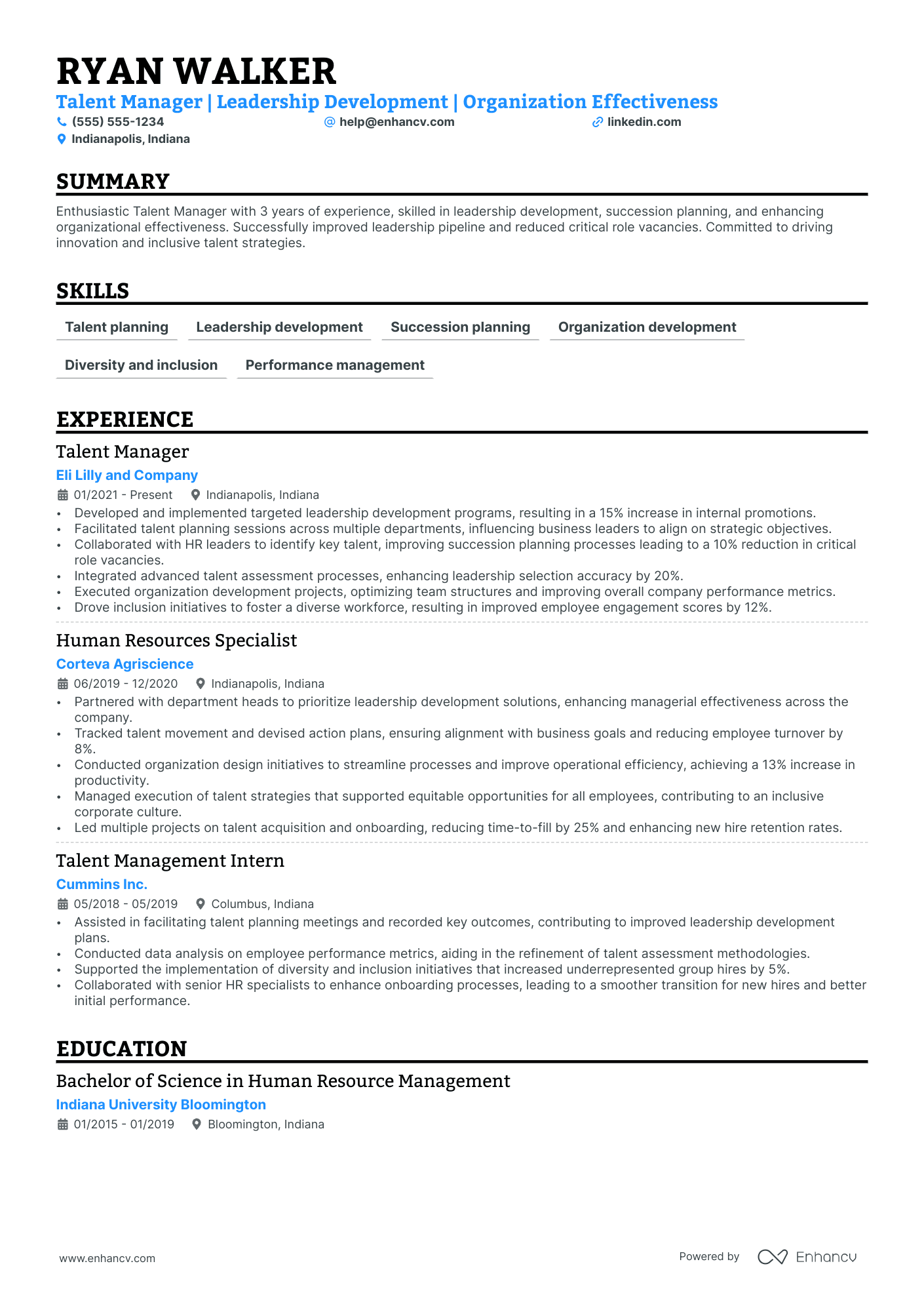 HR Change Manager Resume Example Resume Example