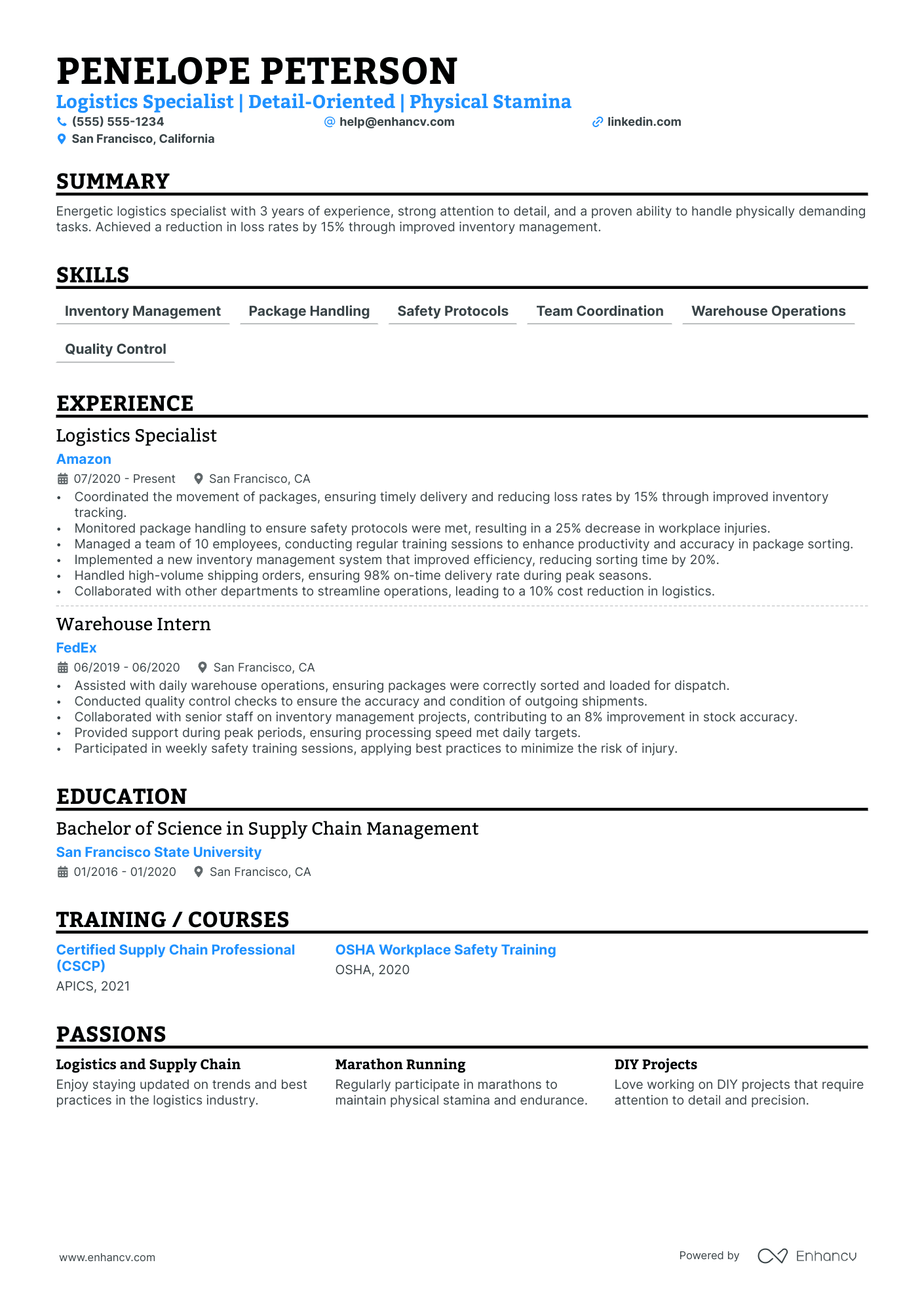 UPS Package Handler resume example