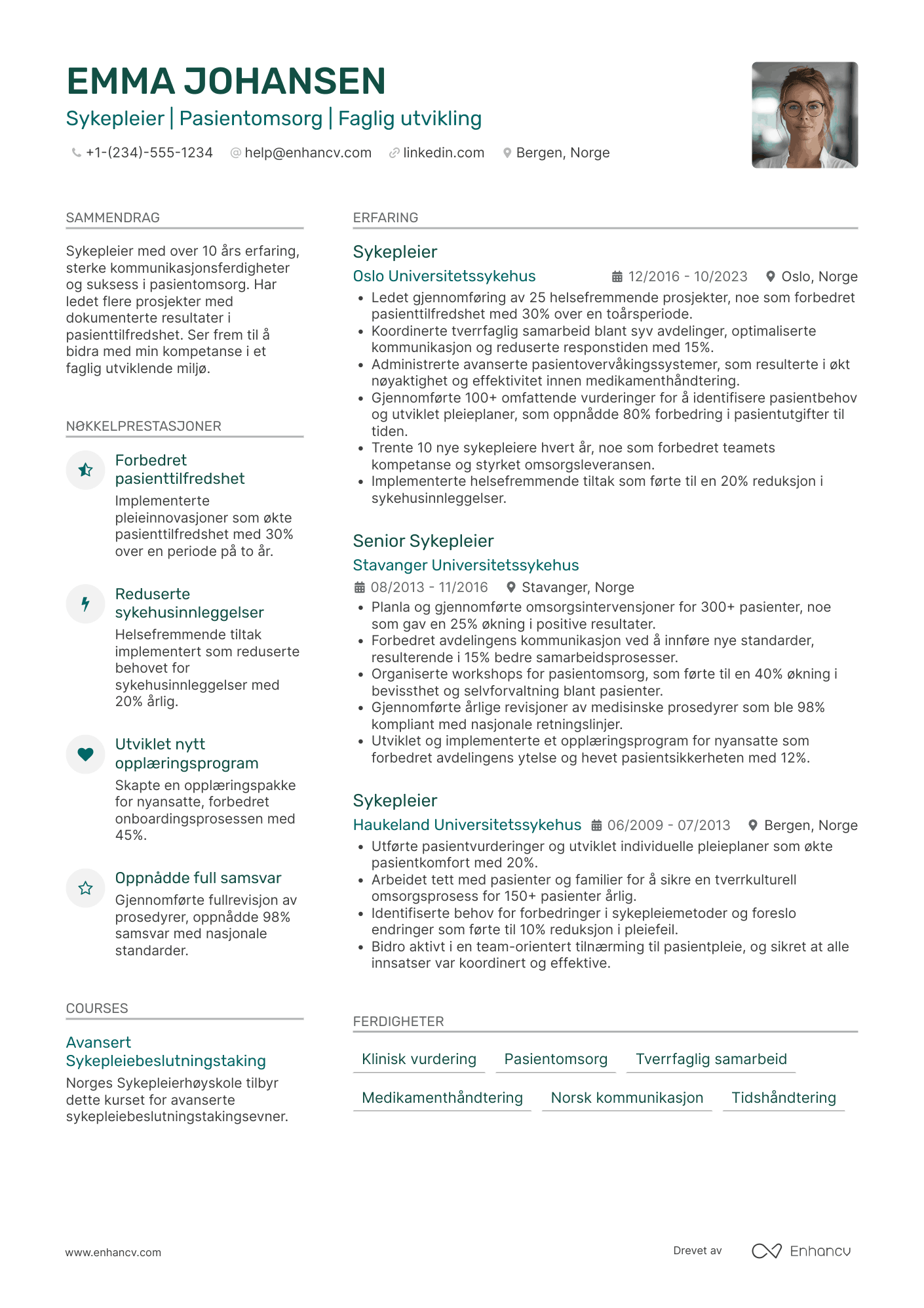 Sykepleier CV