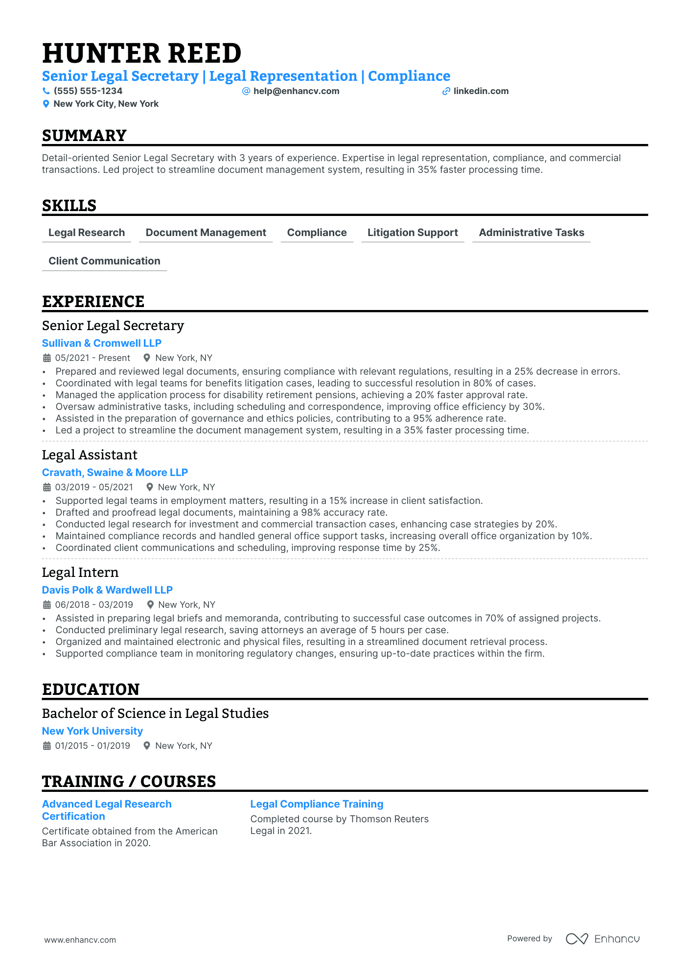 Senior Secretary Resume Example Resume Example