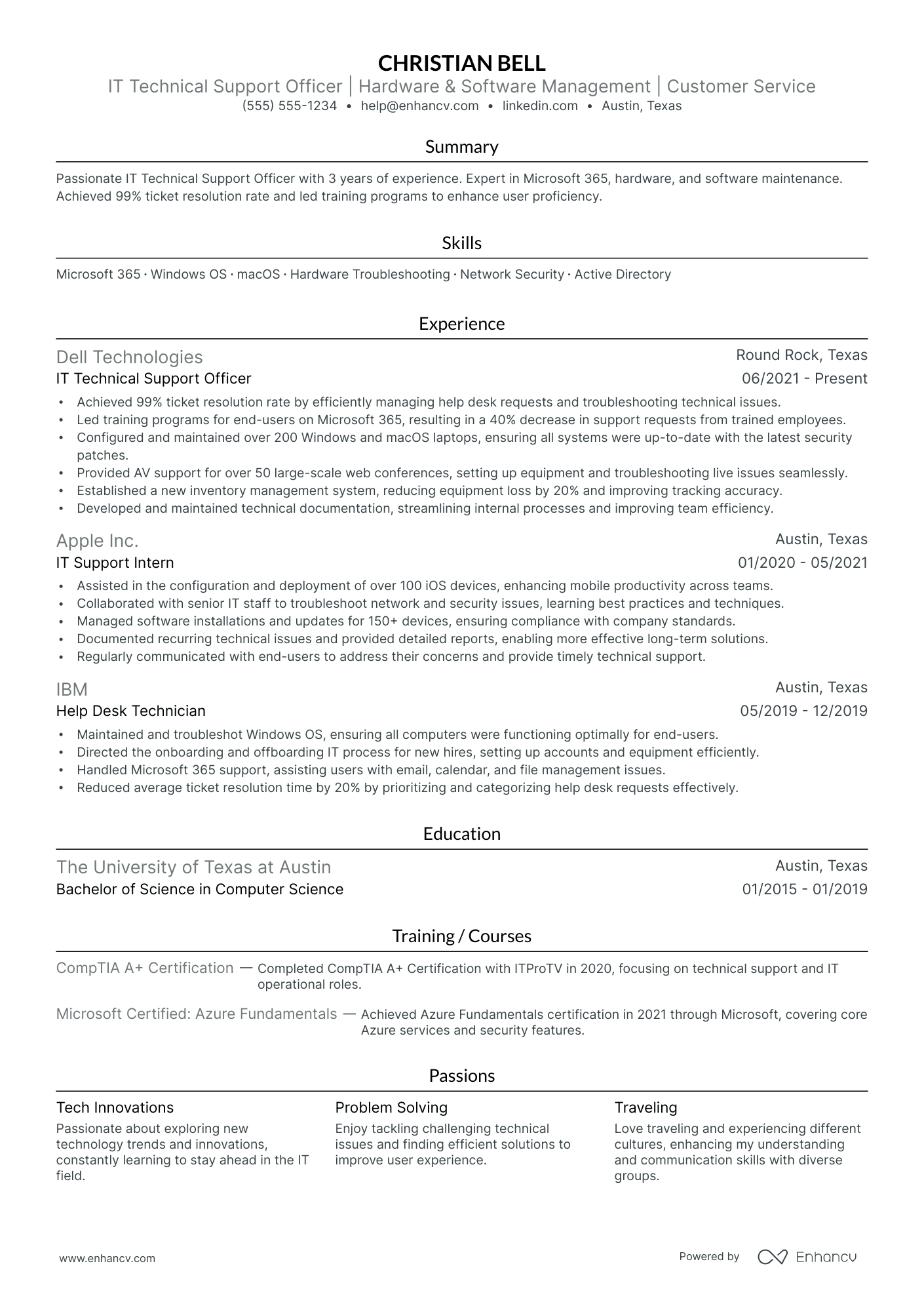 IT Technical Support Officer Resume Example Resume Example