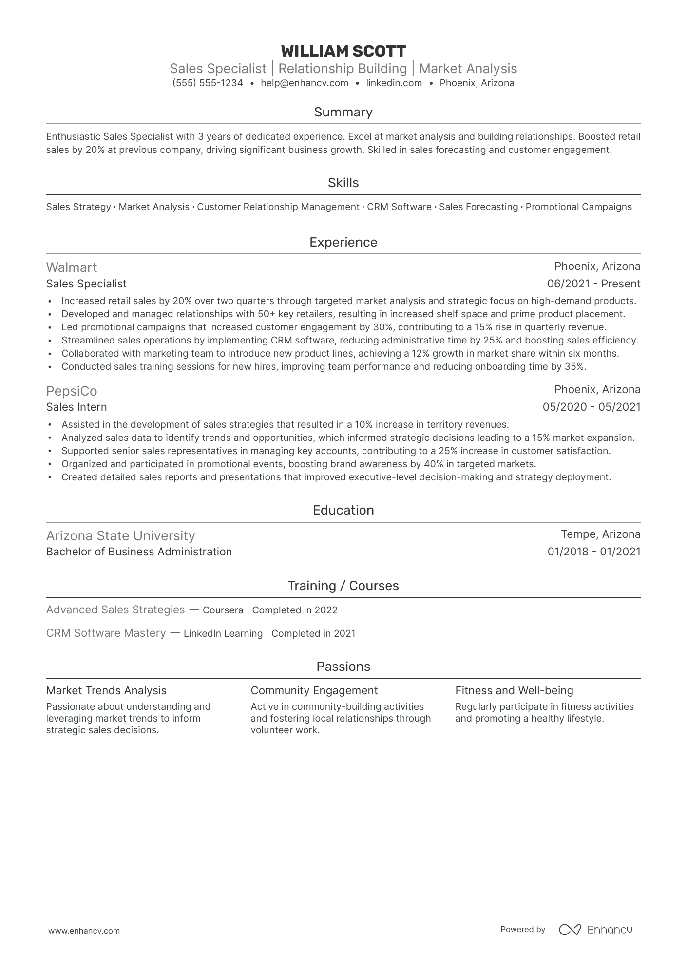 Field Sales Manager resume example