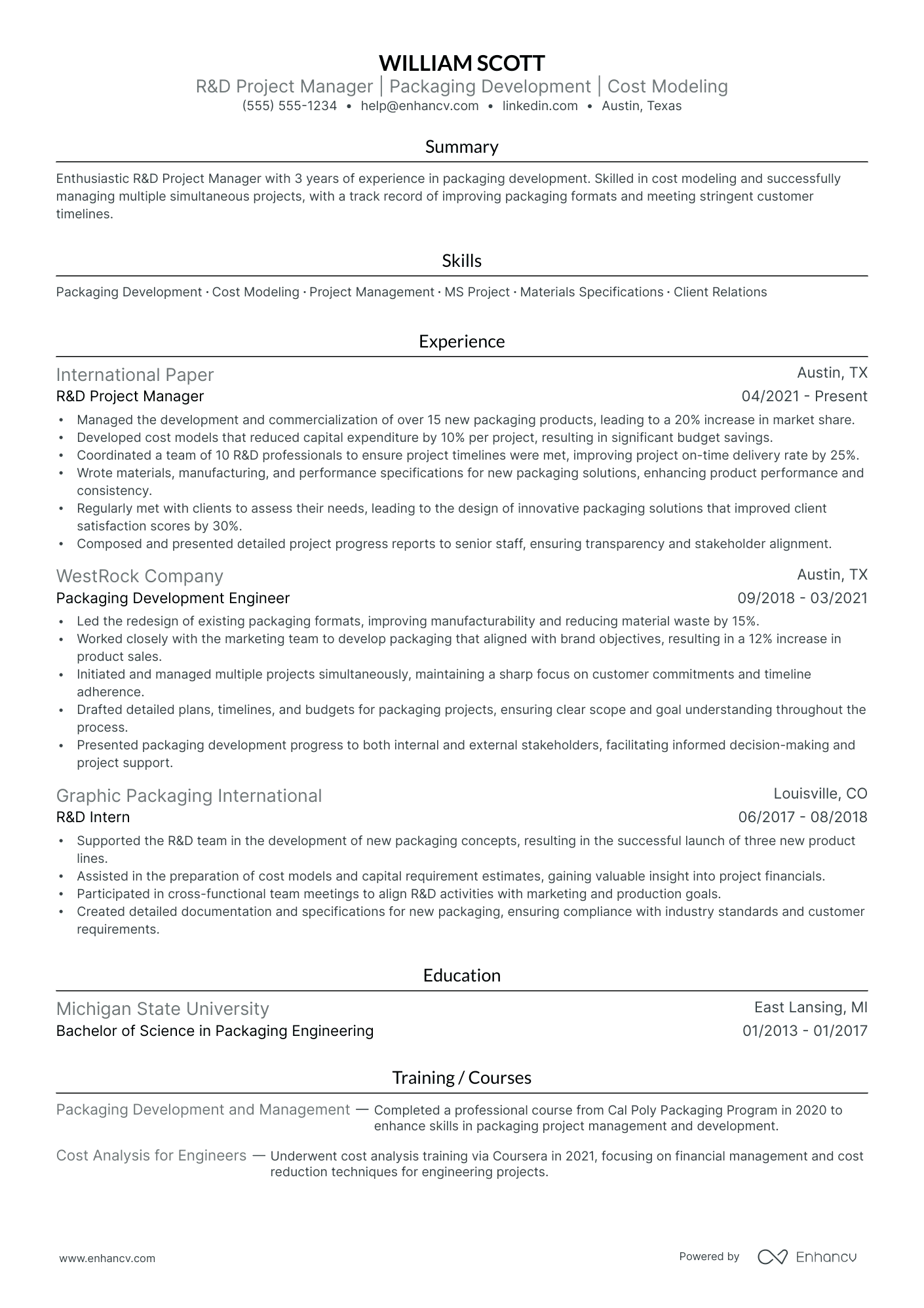 Research and Development Project Manager Resume Example Resume Example