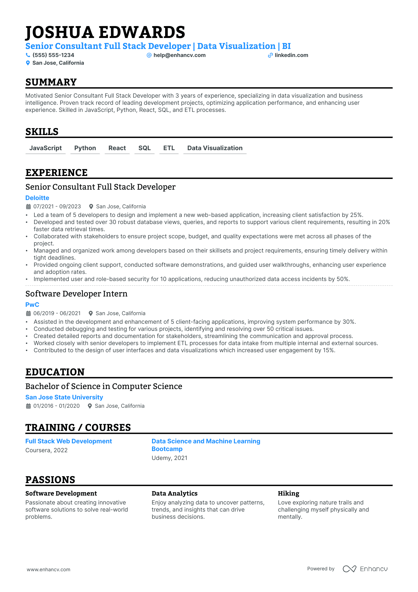 Consulting Software Developer resume example