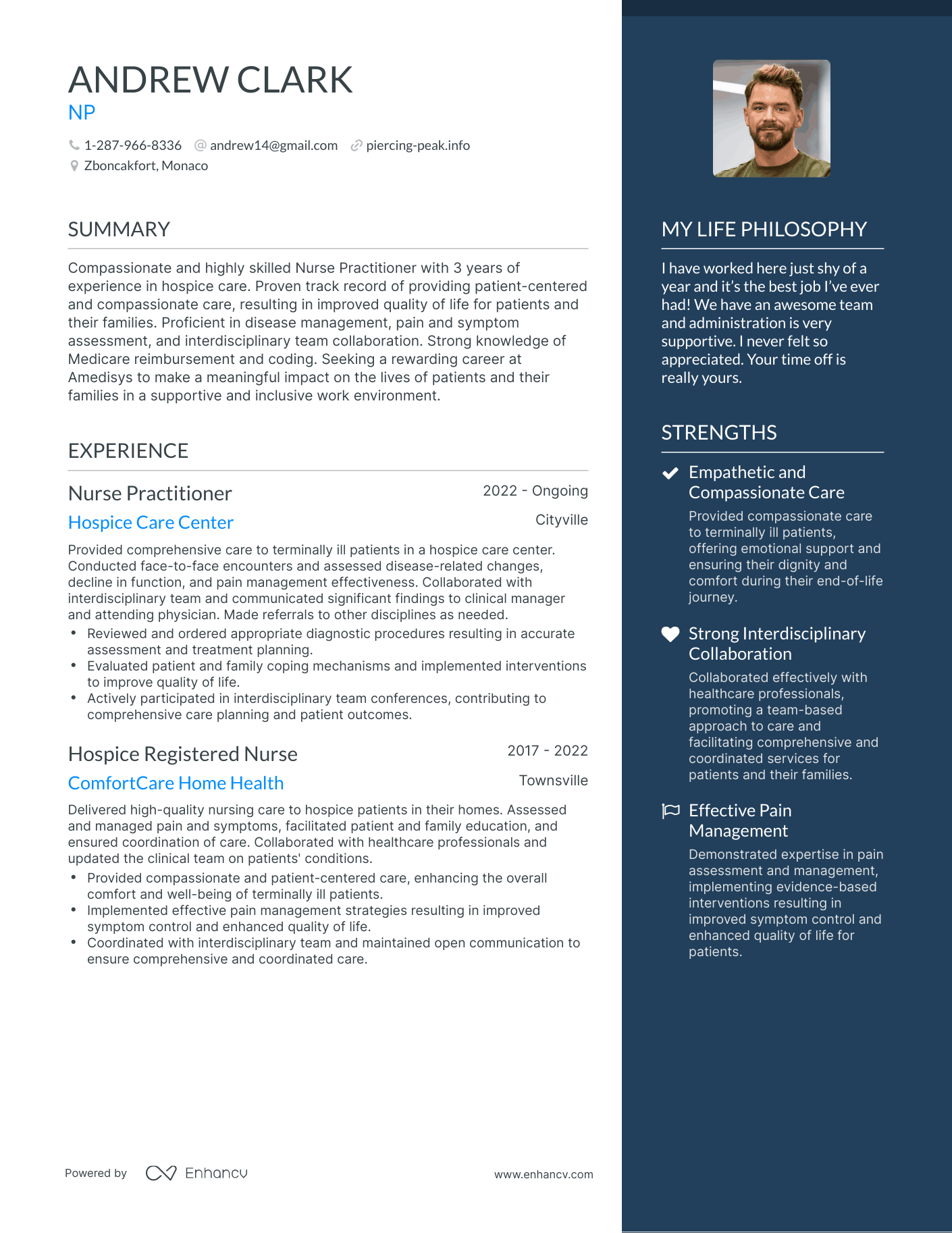 NP resume example