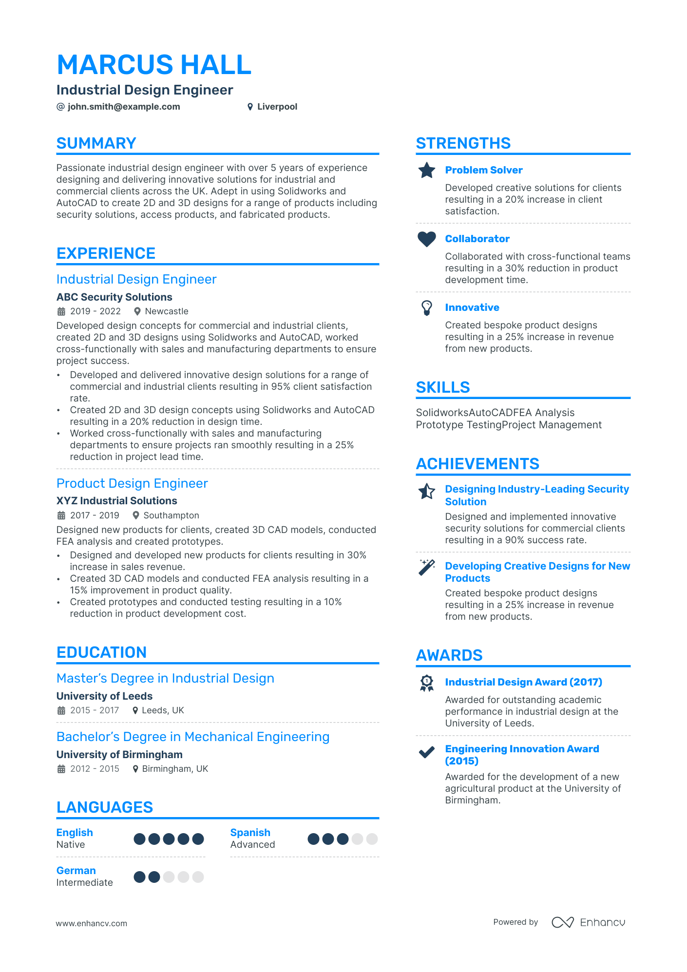 3 Industrial Design CV Examples For 2024 3 Industrial Design CV Examples For 2024