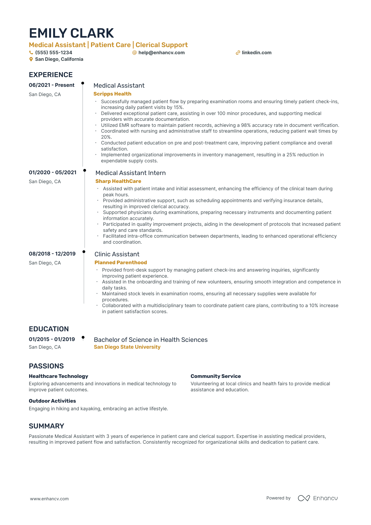 Medical Assistant Trainer resume example