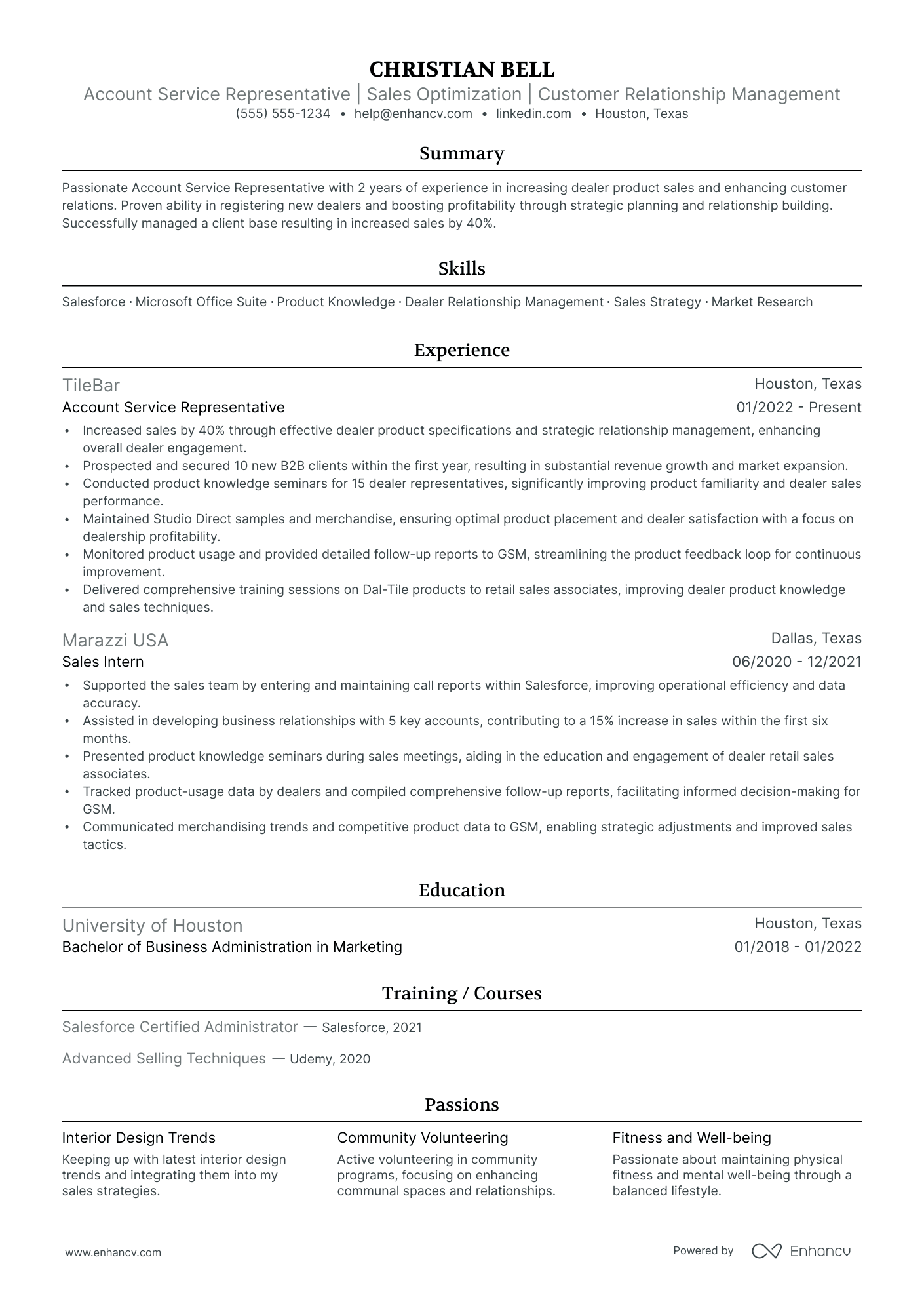 Entry Level Sales Rep resume example