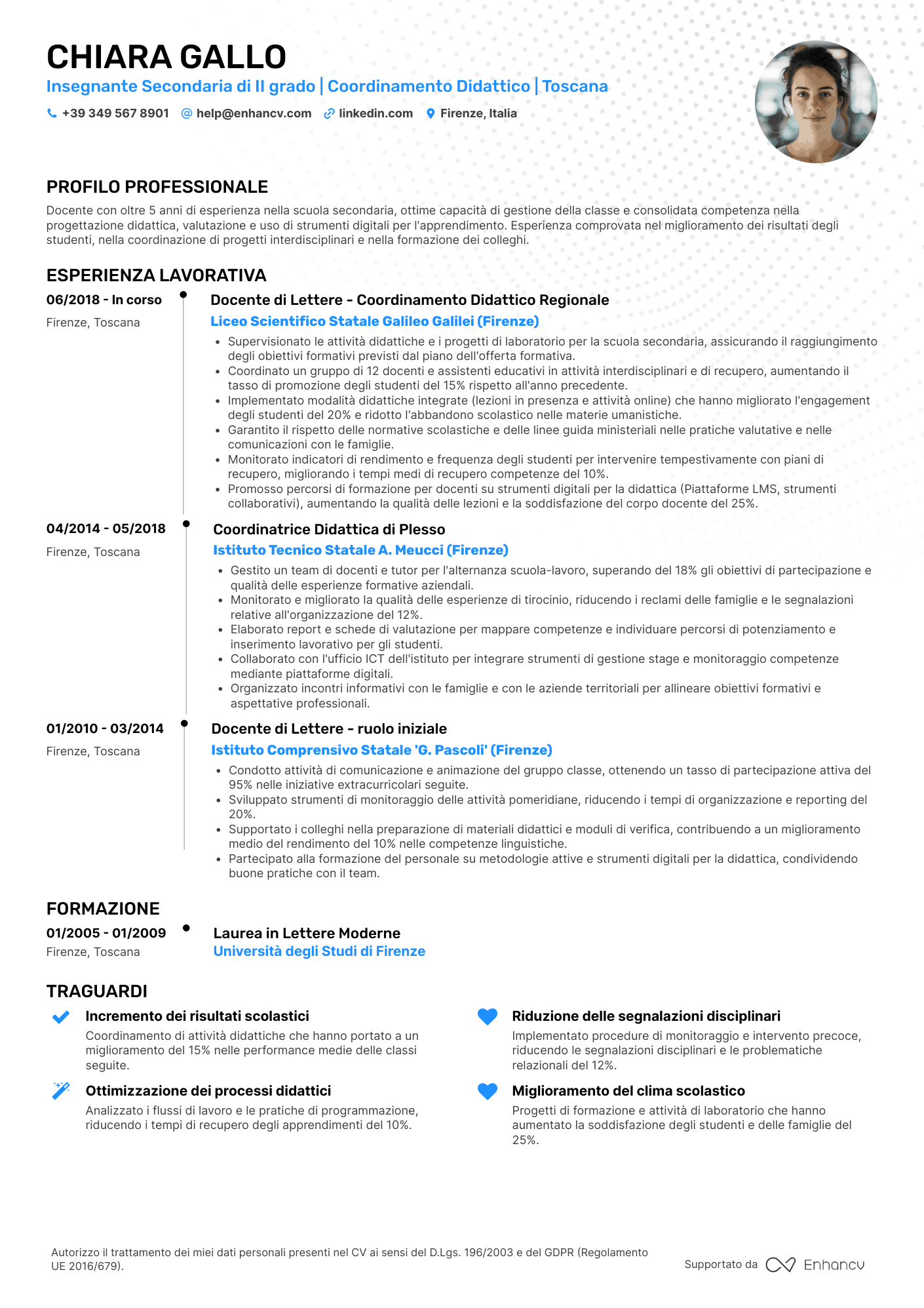 Cronologico — Modelli di CV gratuiti
