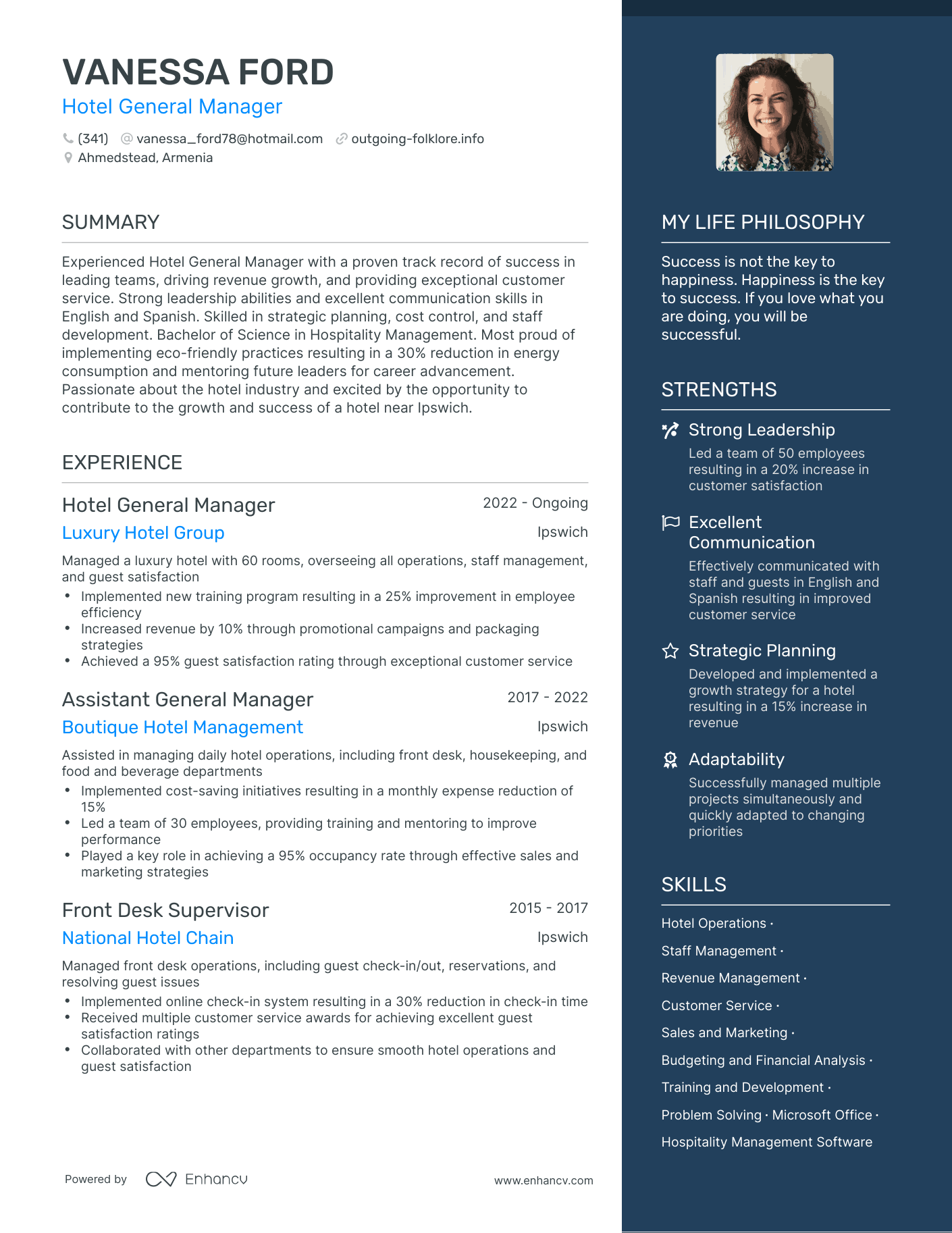 3 Successful Hotel General Manager Resume Examples And Writing Tips For 