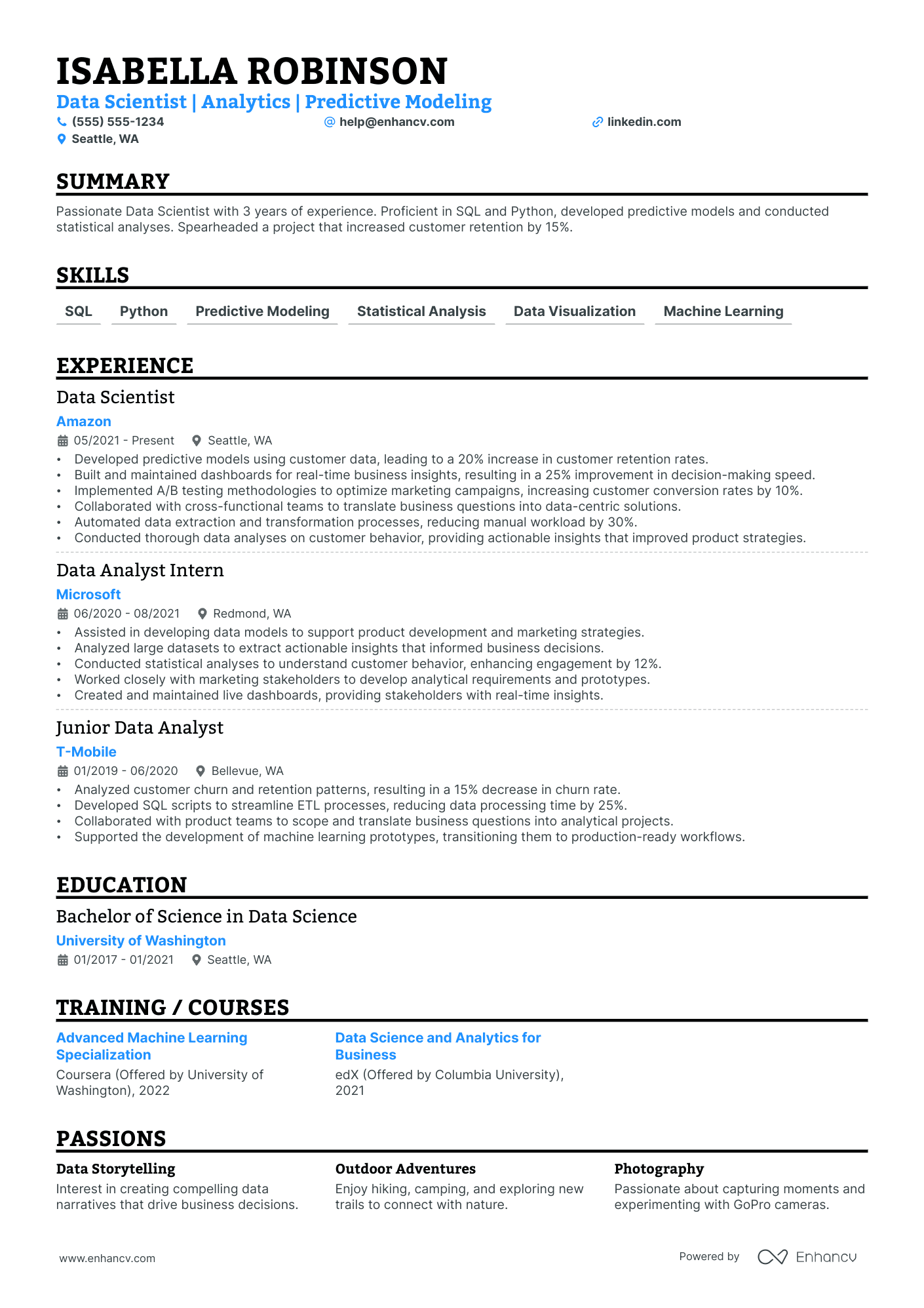 Senior Data Scientist Resume Example Resume Example