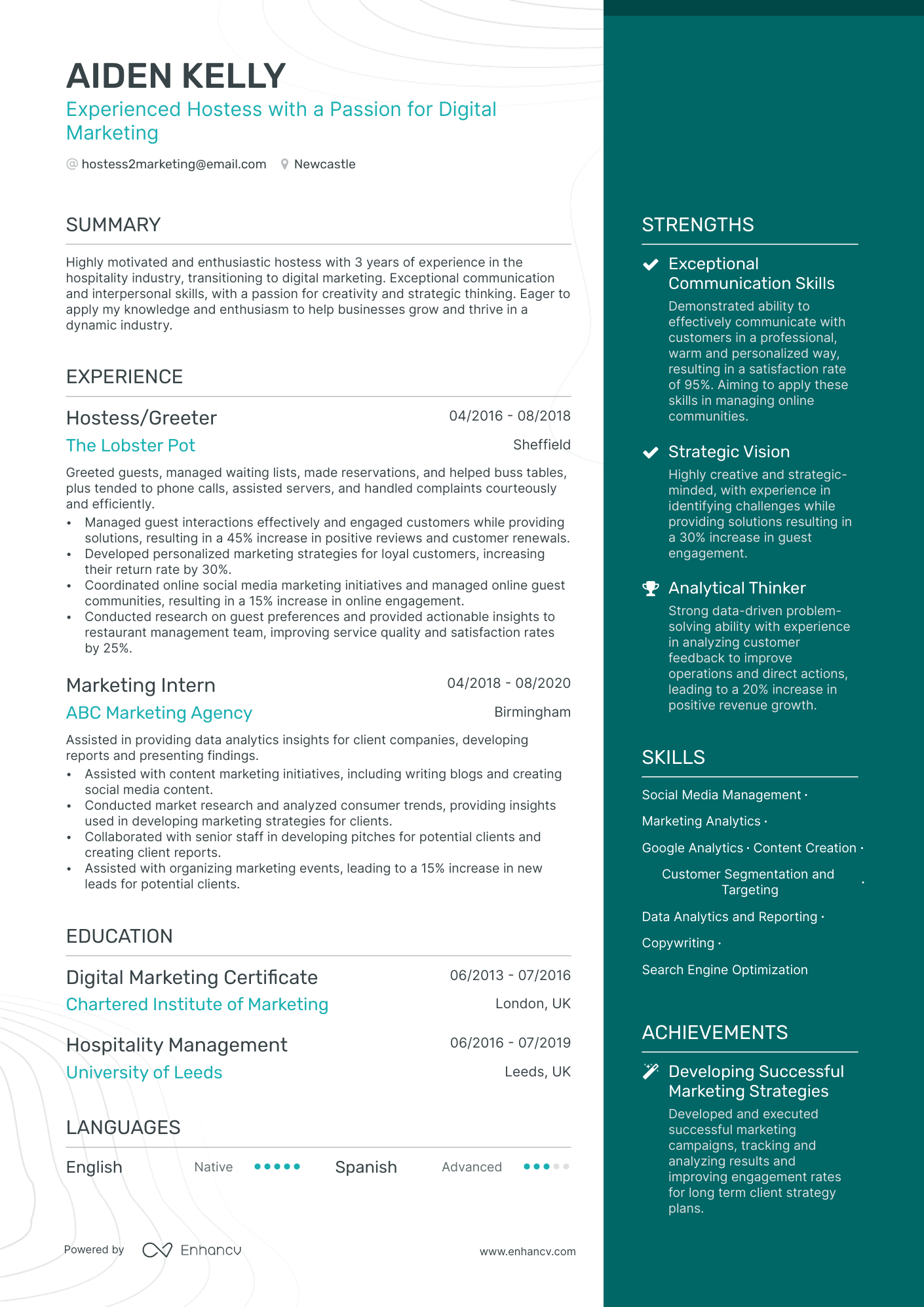 Fast Food Crew Member   Retail Manager CV example