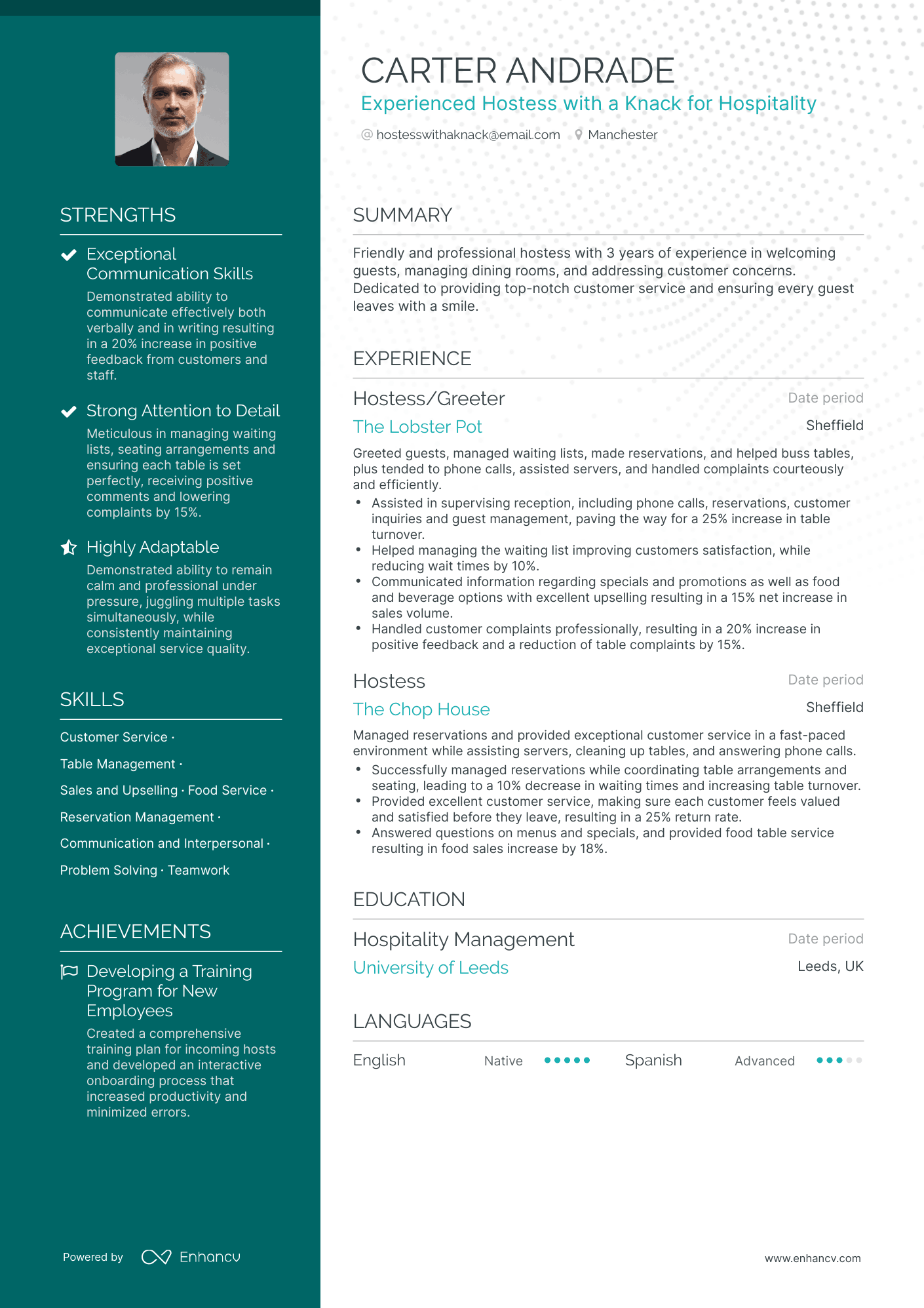 3 Hostess CV Examples for 2023