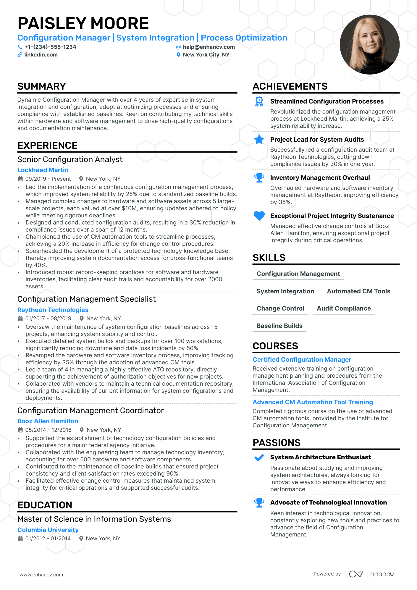 Configuration Manager resume example
