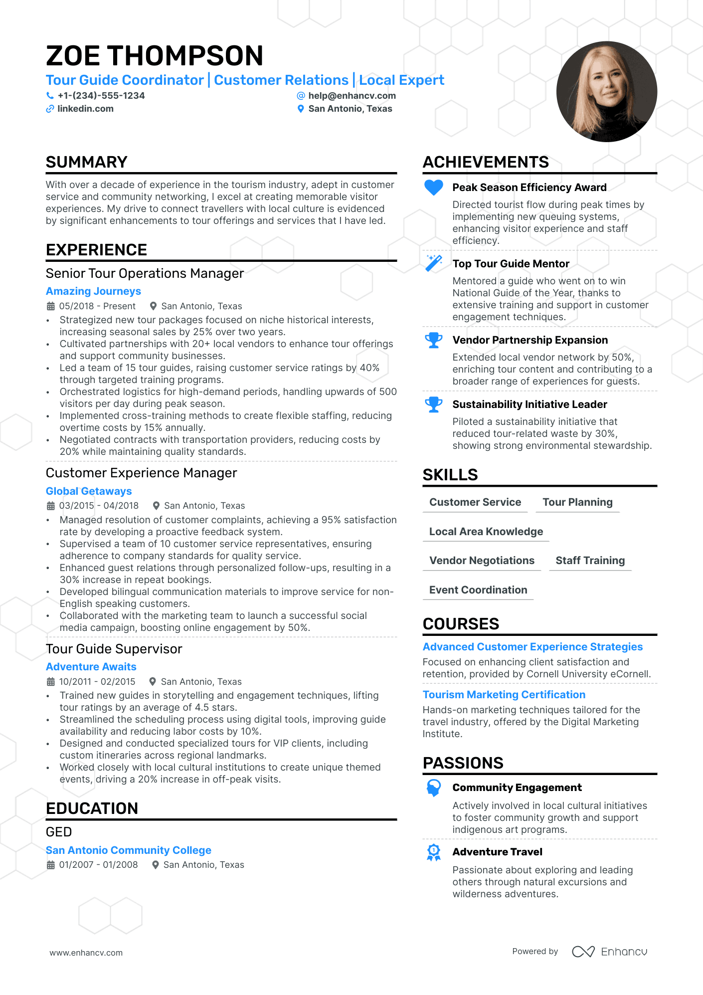 Tour Guide resume example