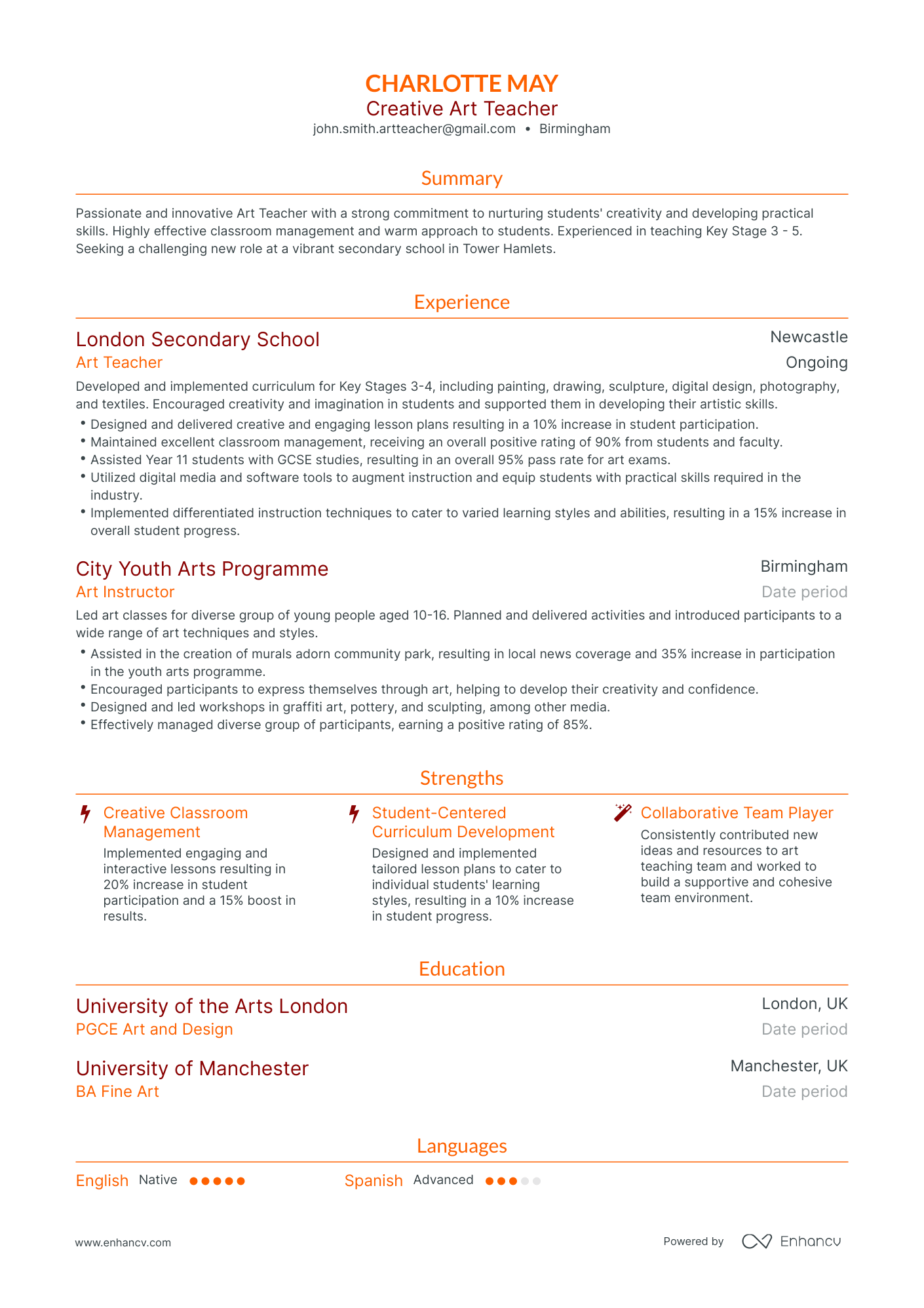 3 Art Teacher CV Examples for 2023