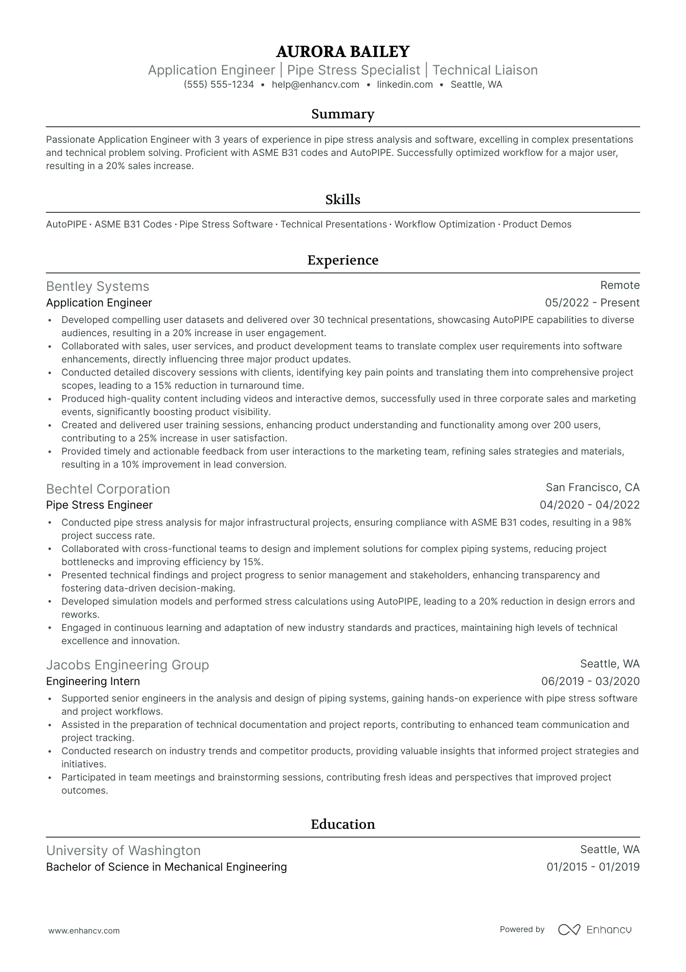 Systems Application Engineer resume example