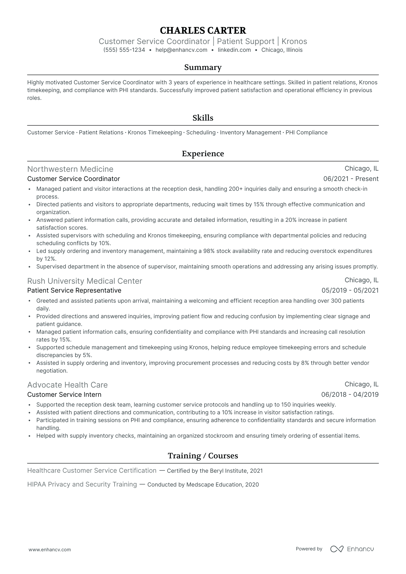 Lead Receptionist resume example