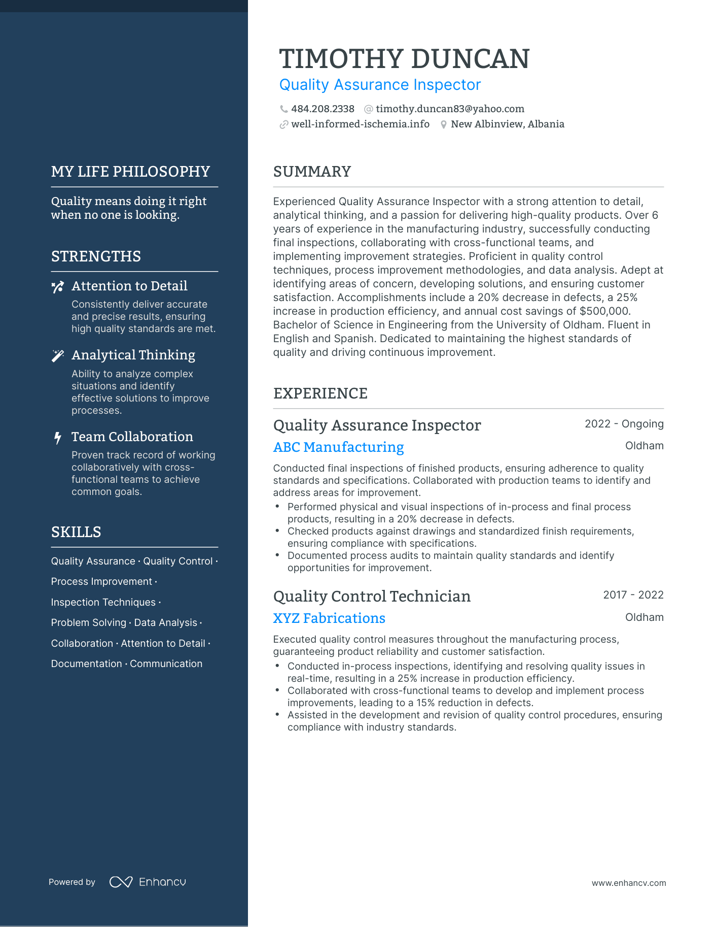 3 Quality Assurance Inspector Resume Examples How To Guide For 2023