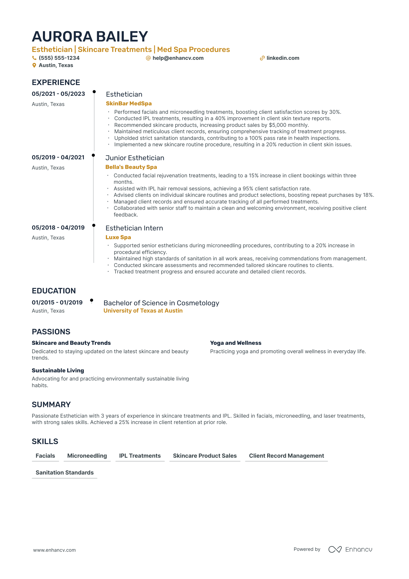 Medical Esthetician Resume Example Resume Example