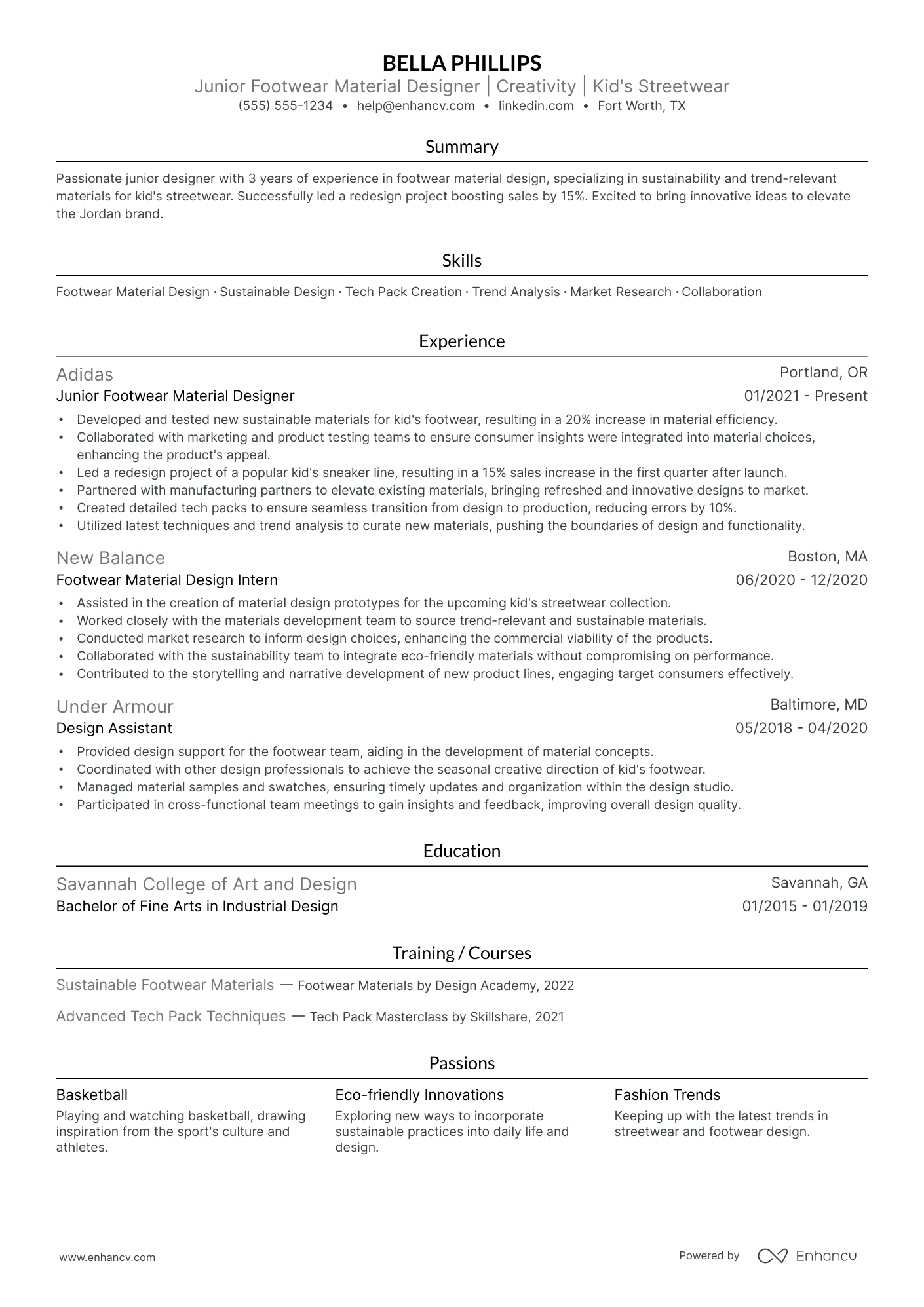 Streetwear Fashion Designer resume example