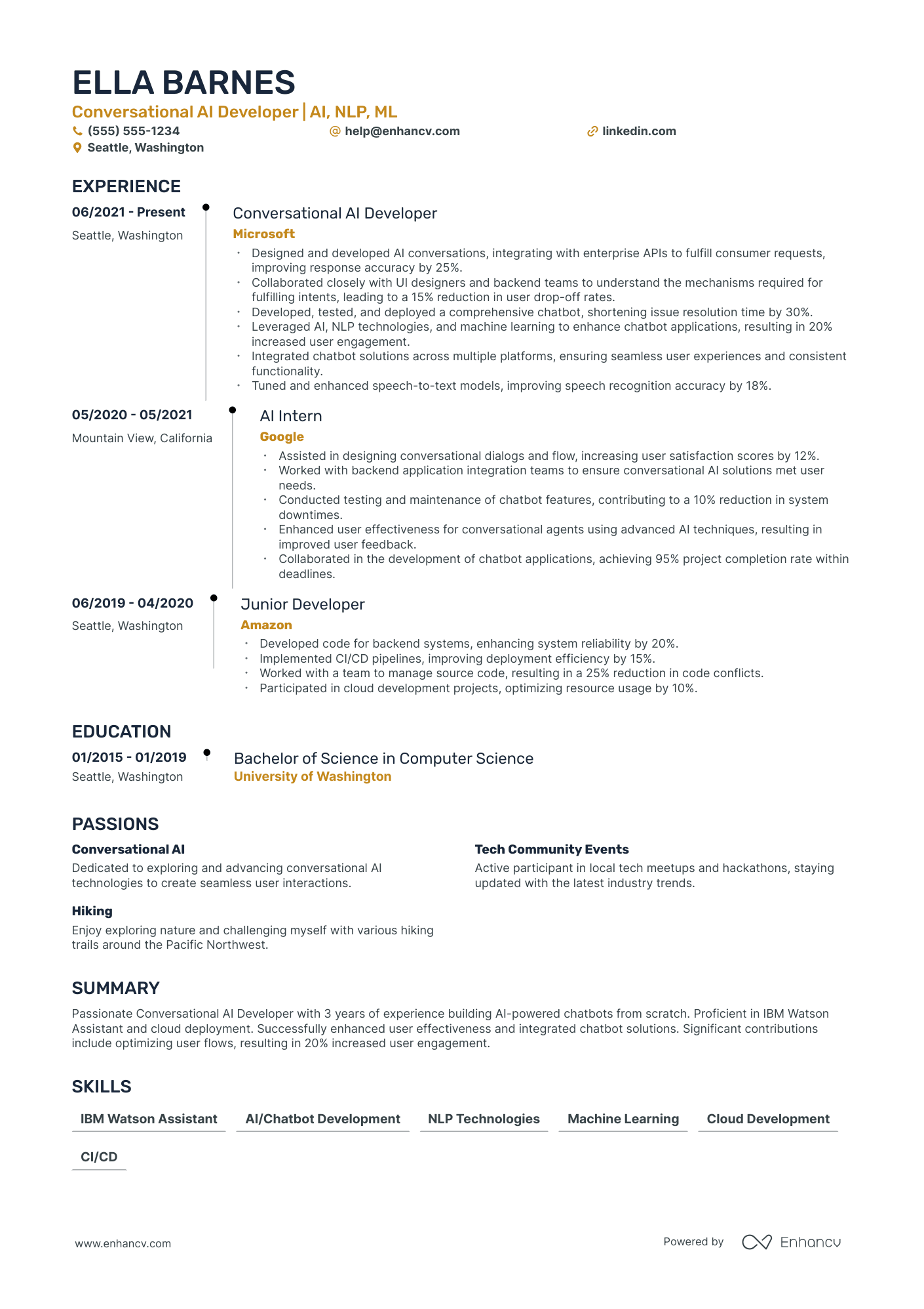 Software Development resume example