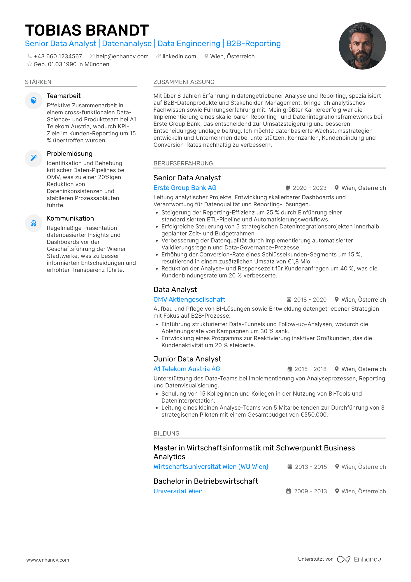 Stilvoll — Kostenlose Lebenslaufvorlagen