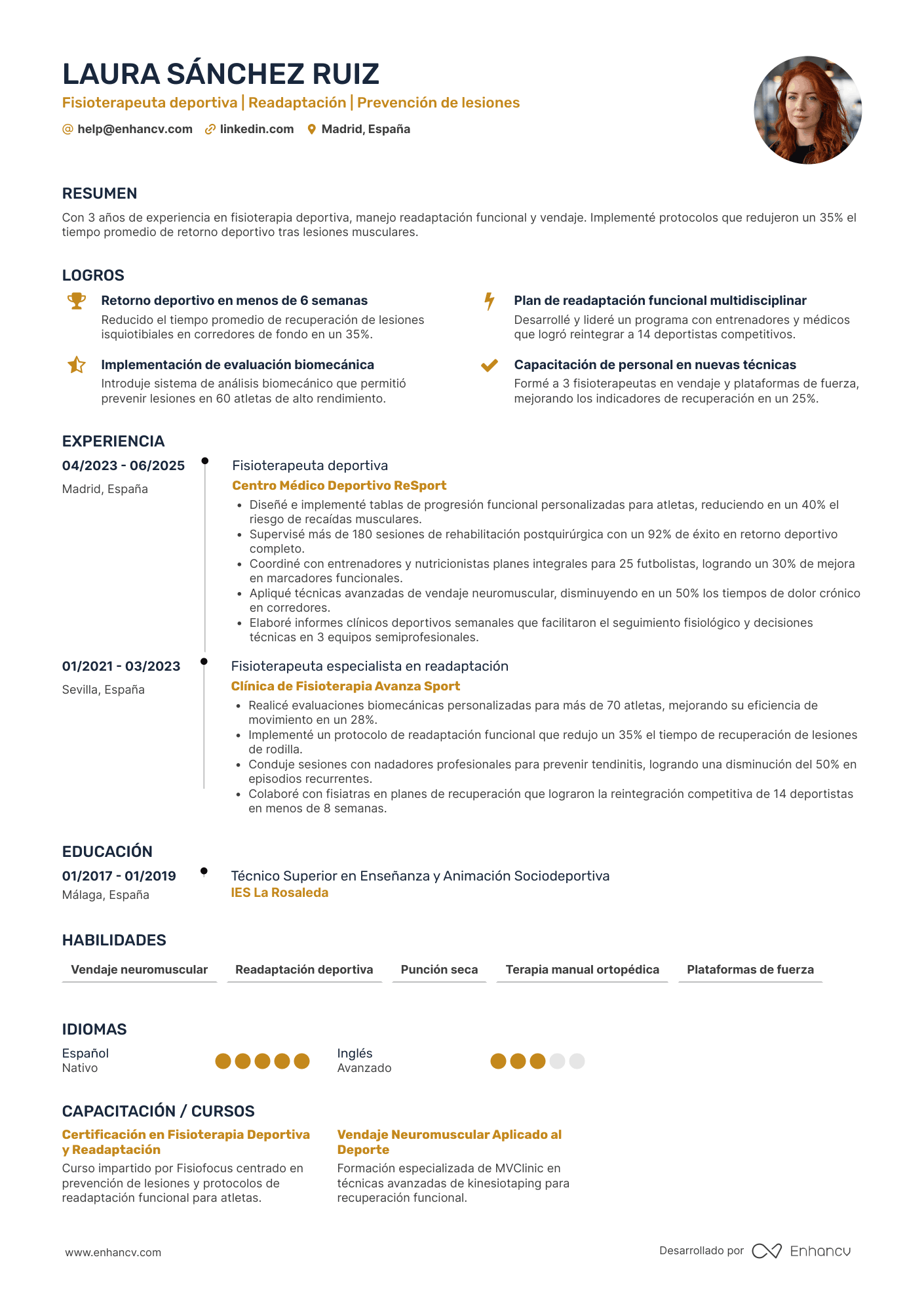 cv fisioterapeuta CV