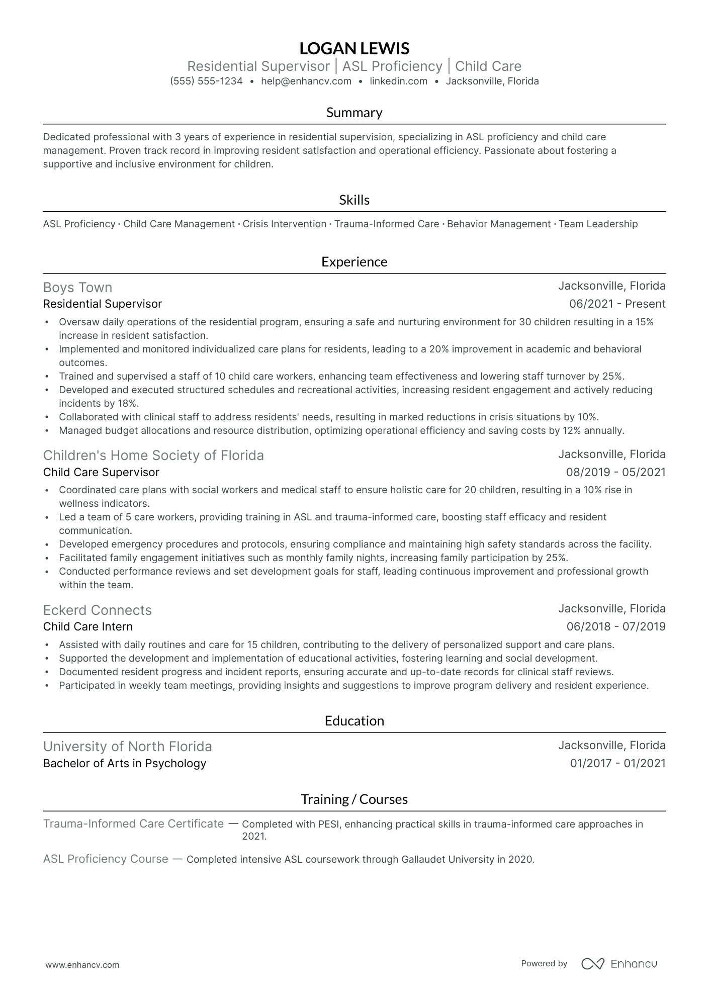 Daycare Supervisor Resume Example Resume Example