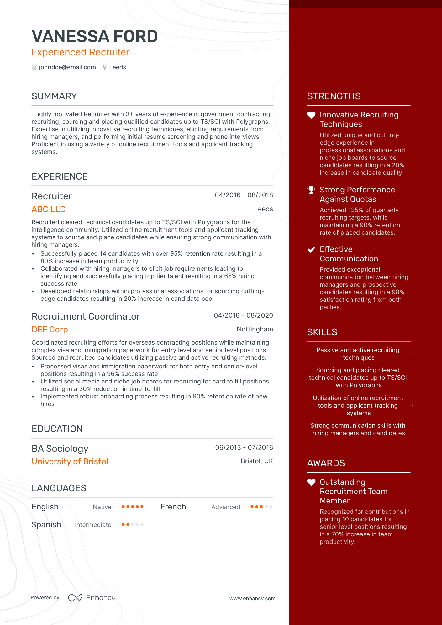 3 Recruiter CV Examples For 2024   Image 