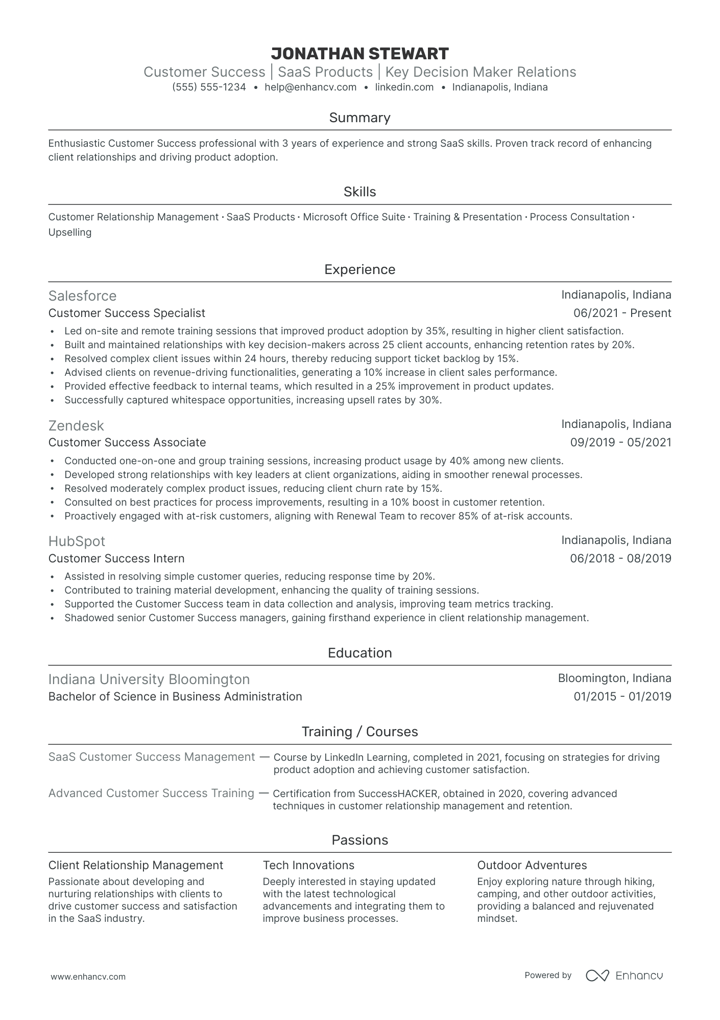 Customer Success Manager for SaaS Resume Example Resume Example