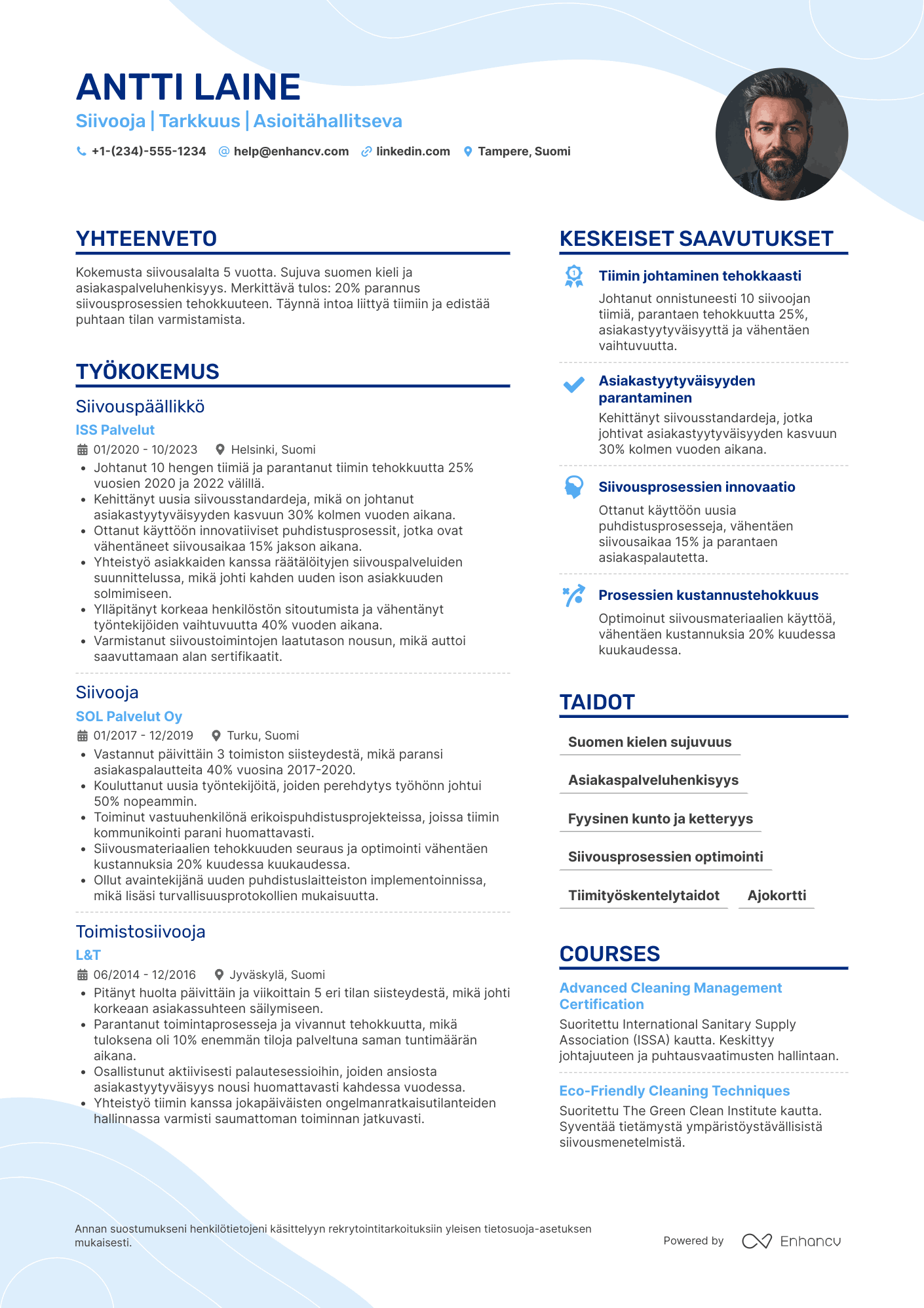 Siivooja CV