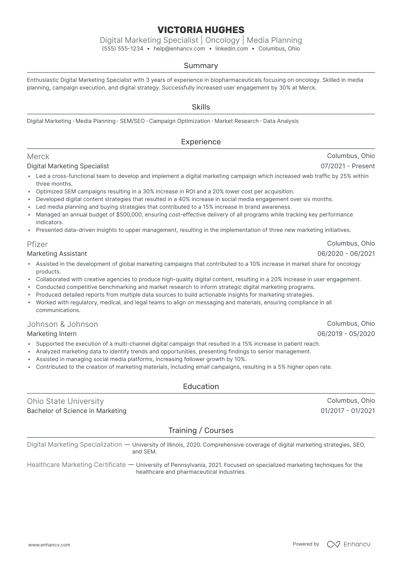 Associate Digital Marketing Director resume example