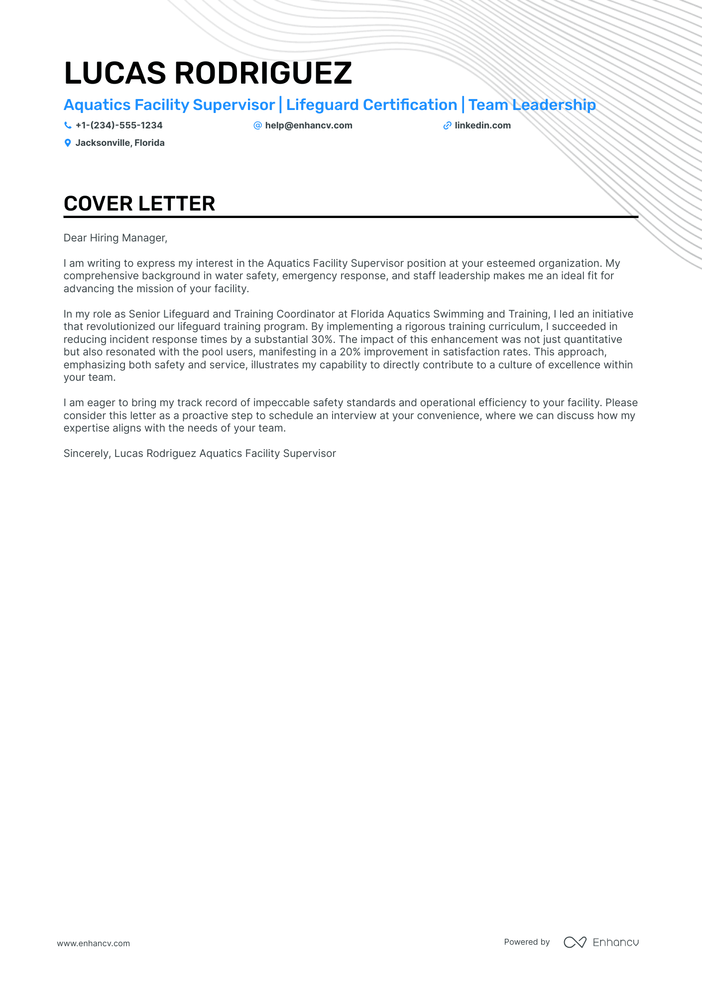Lifeguard cover letter