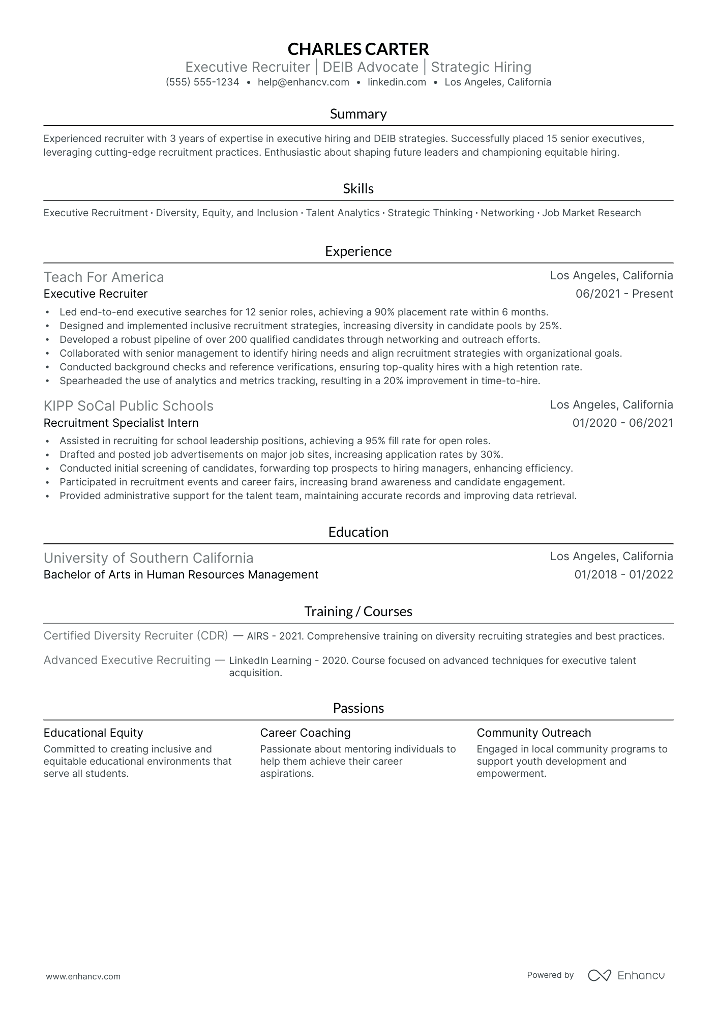 Executive Recruiter resume example