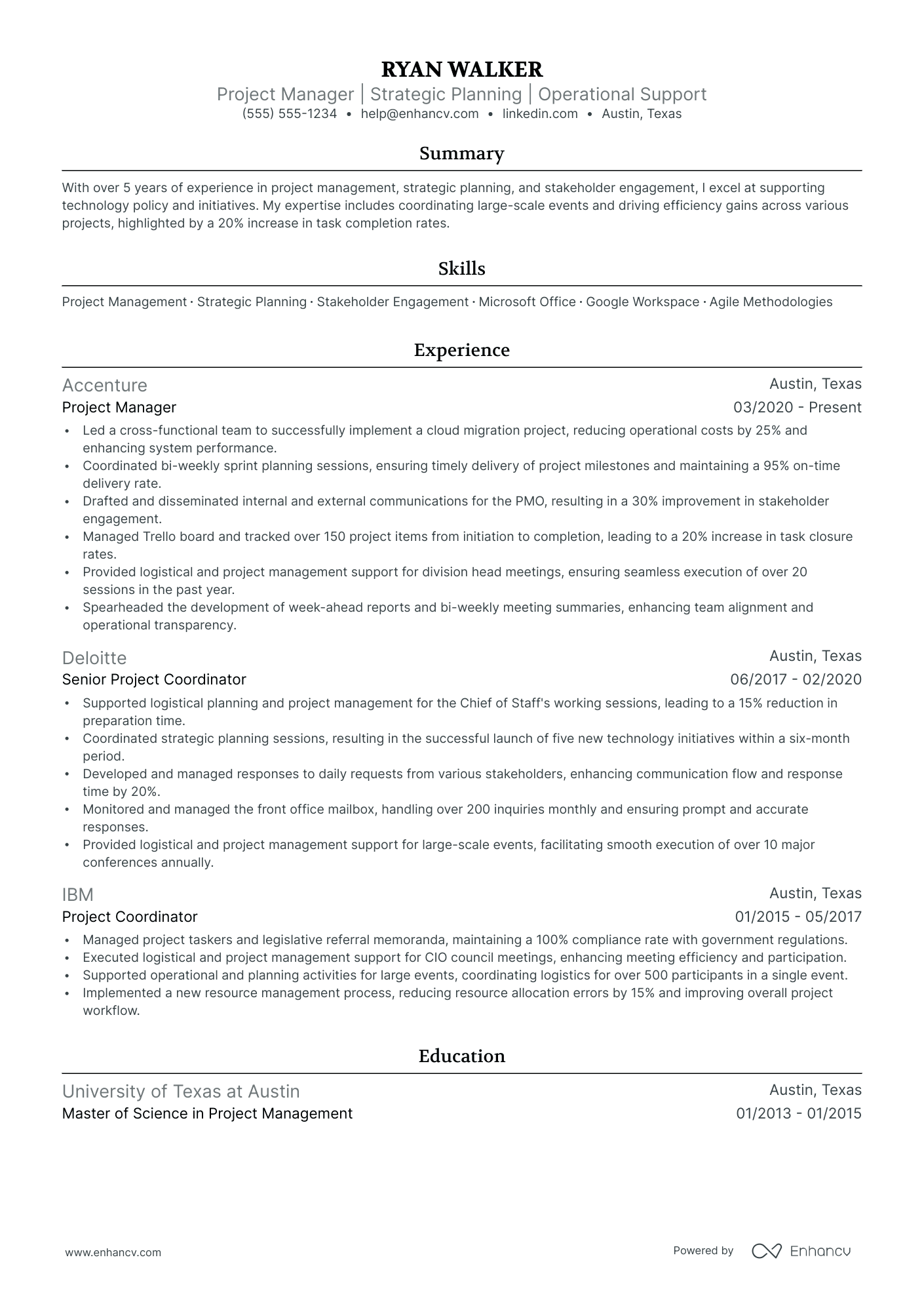 Junior PMO Manager resume example