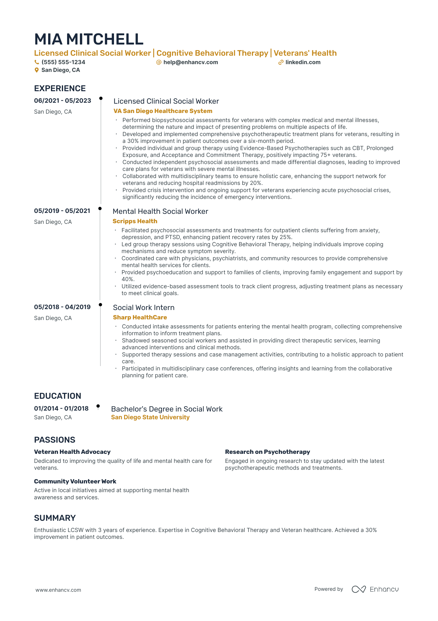 Senior Childcare Worker resume example